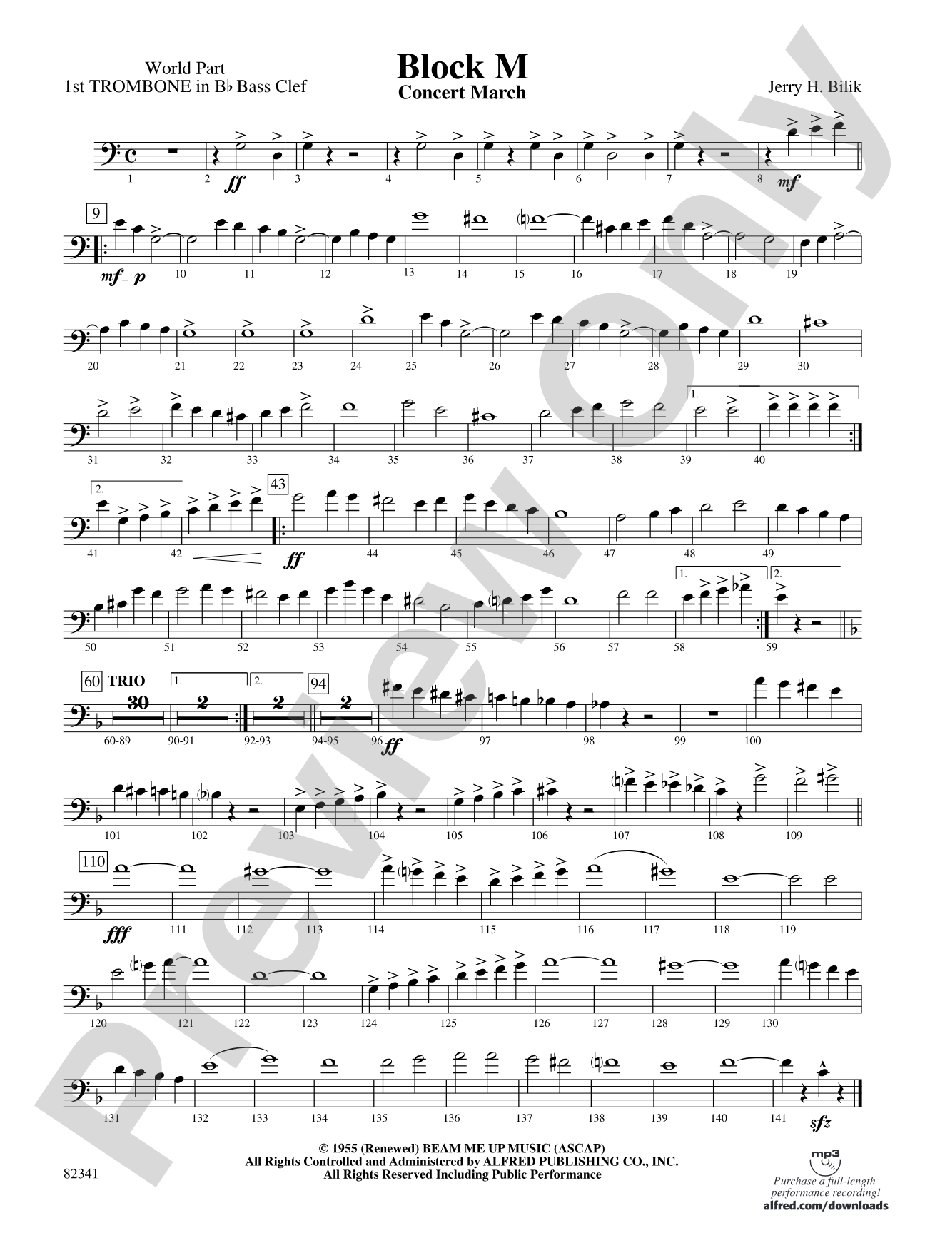 Block M: (wp) 1st B-flat Trombone B.C.