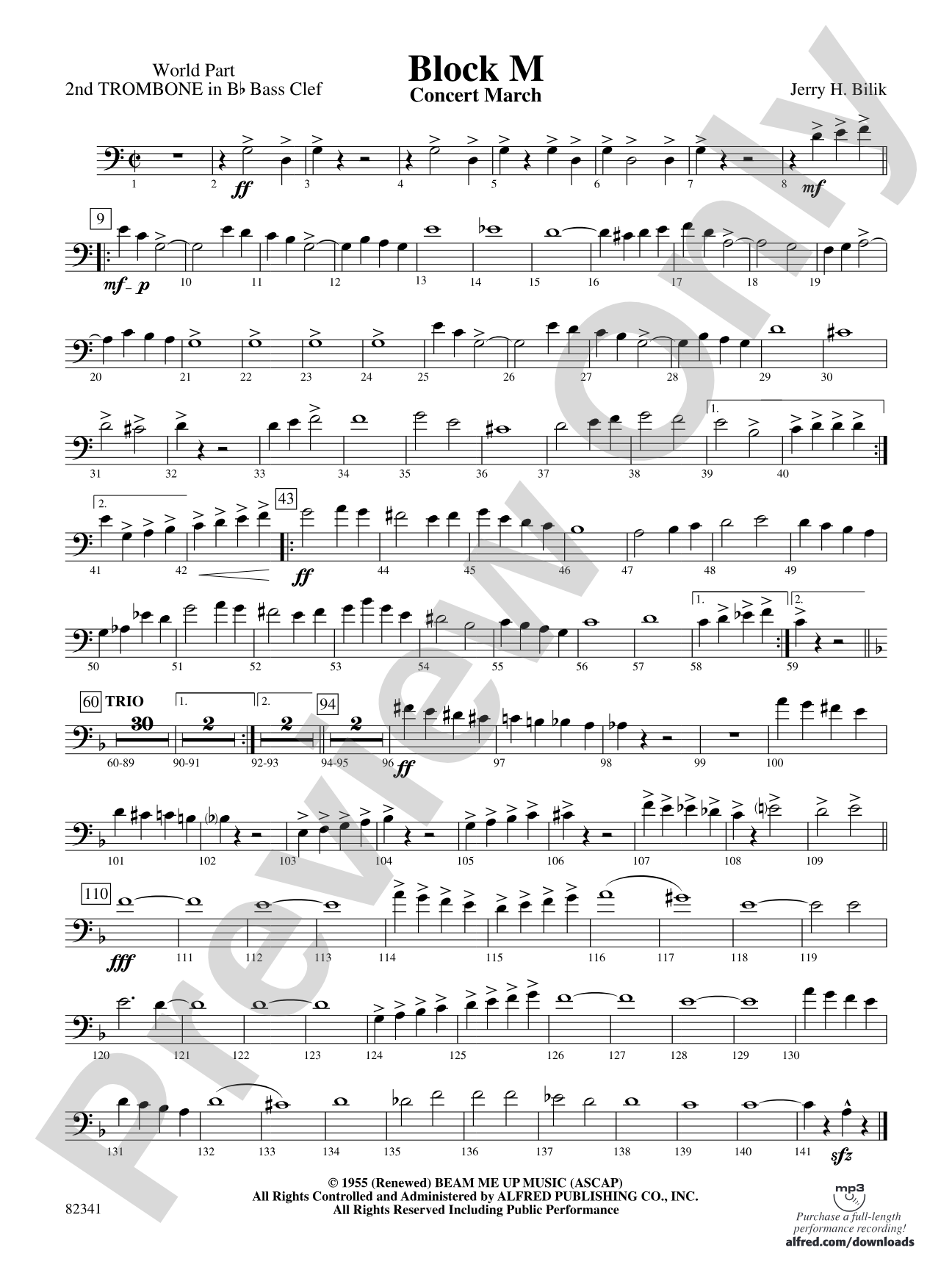 Block M: (wp) 2nd B-flat Trombone B.C.