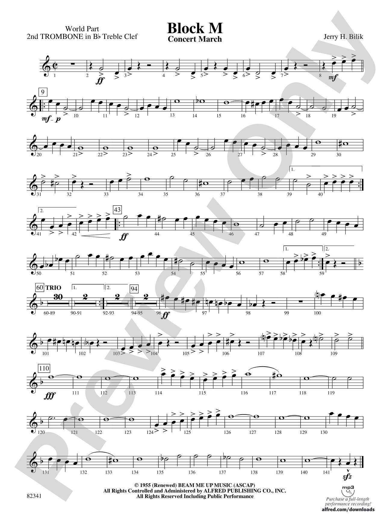 Block M: (wp) 2nd B-flat Trombone T.C.