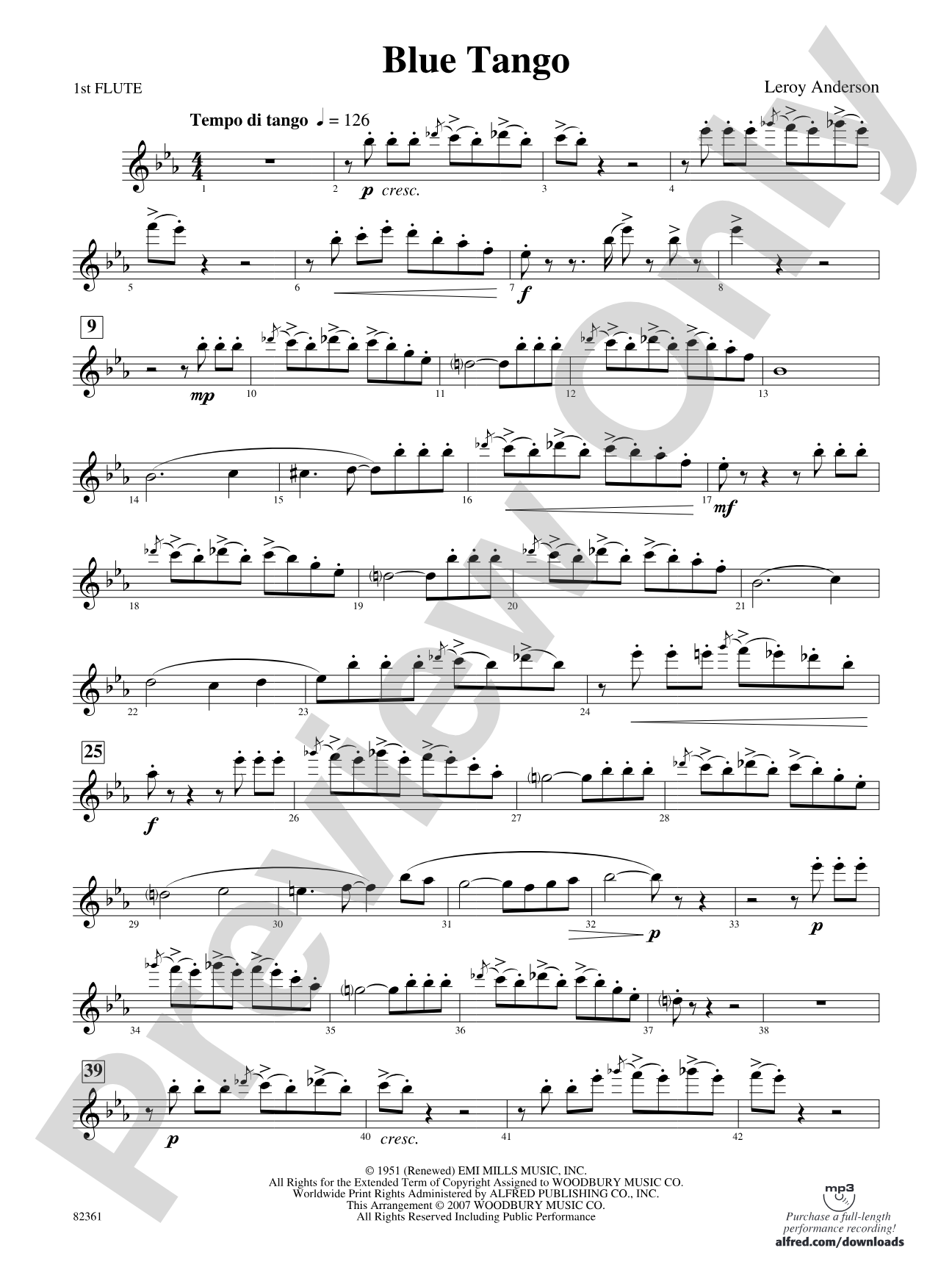 Blue Tango: Flute