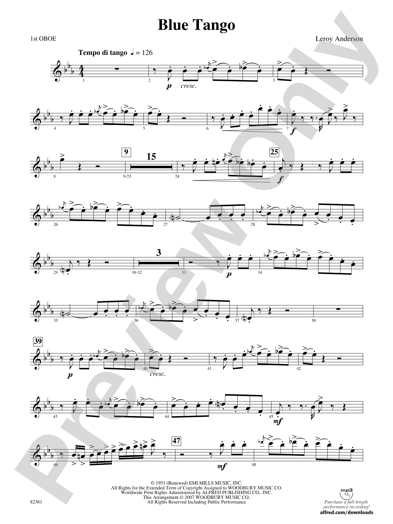 Blue Tango: Oboe