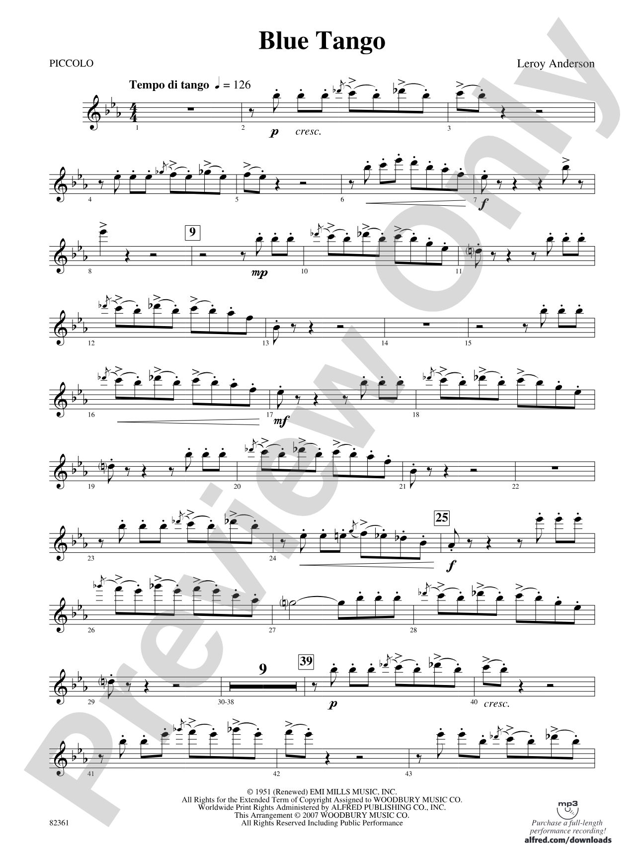 Blue Tango: Piccolo