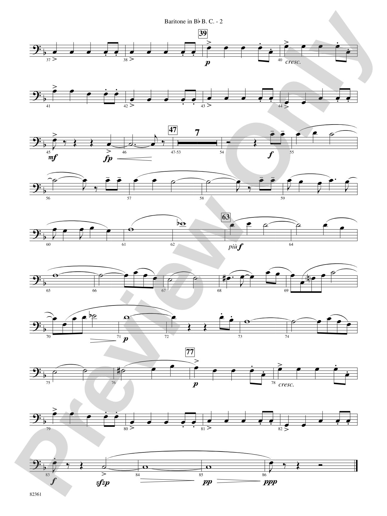 Blue Tango: (wp) B-flat Baritone B.C.