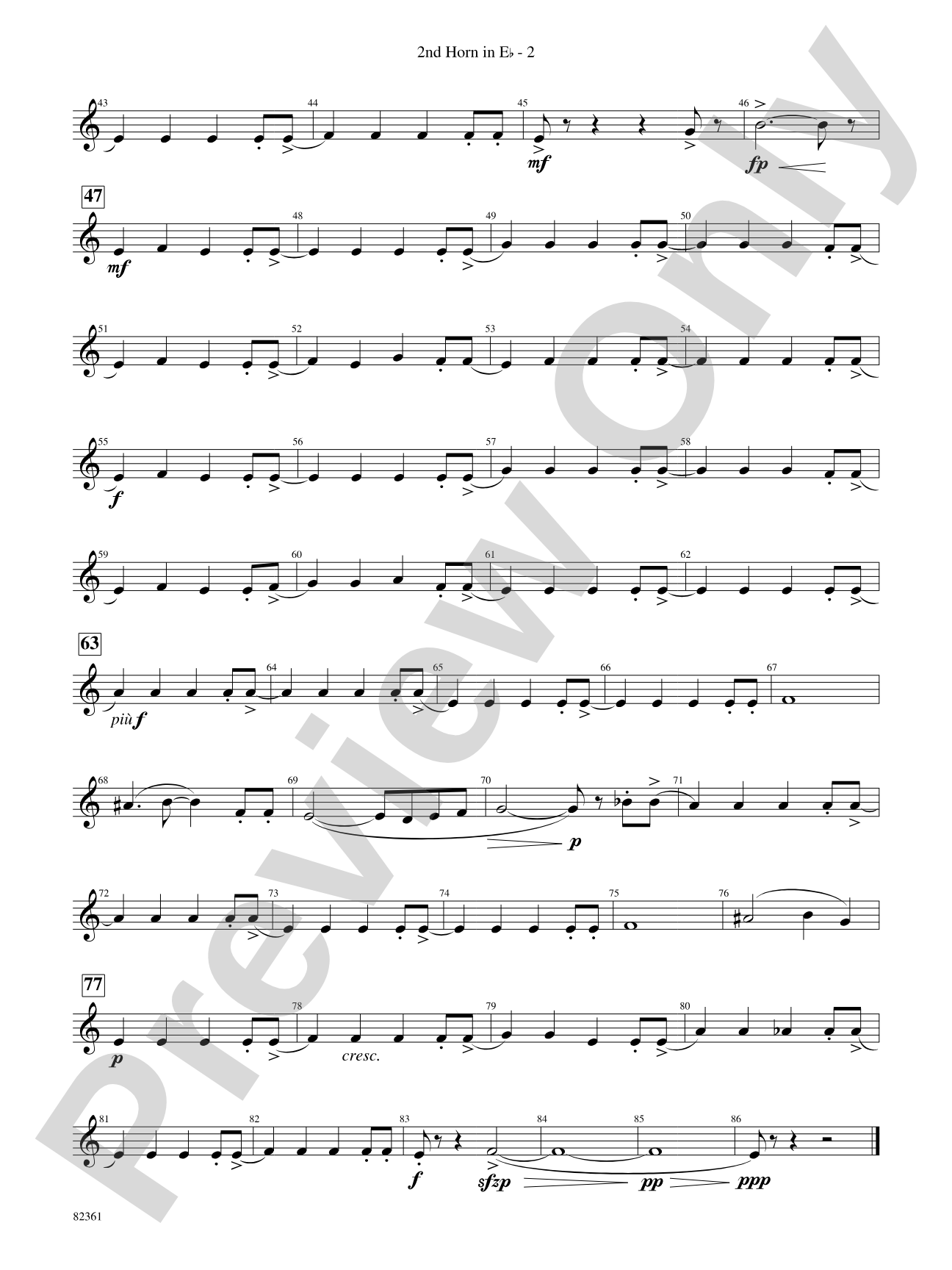 Blue Tango: (wp) 2nd Horn in E-flat