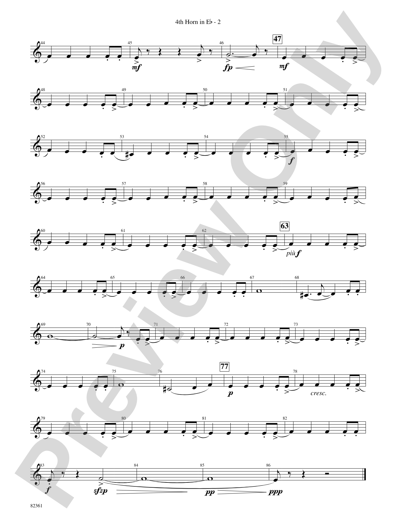 Blue Tango: (wp) 4th Horn in E-flat