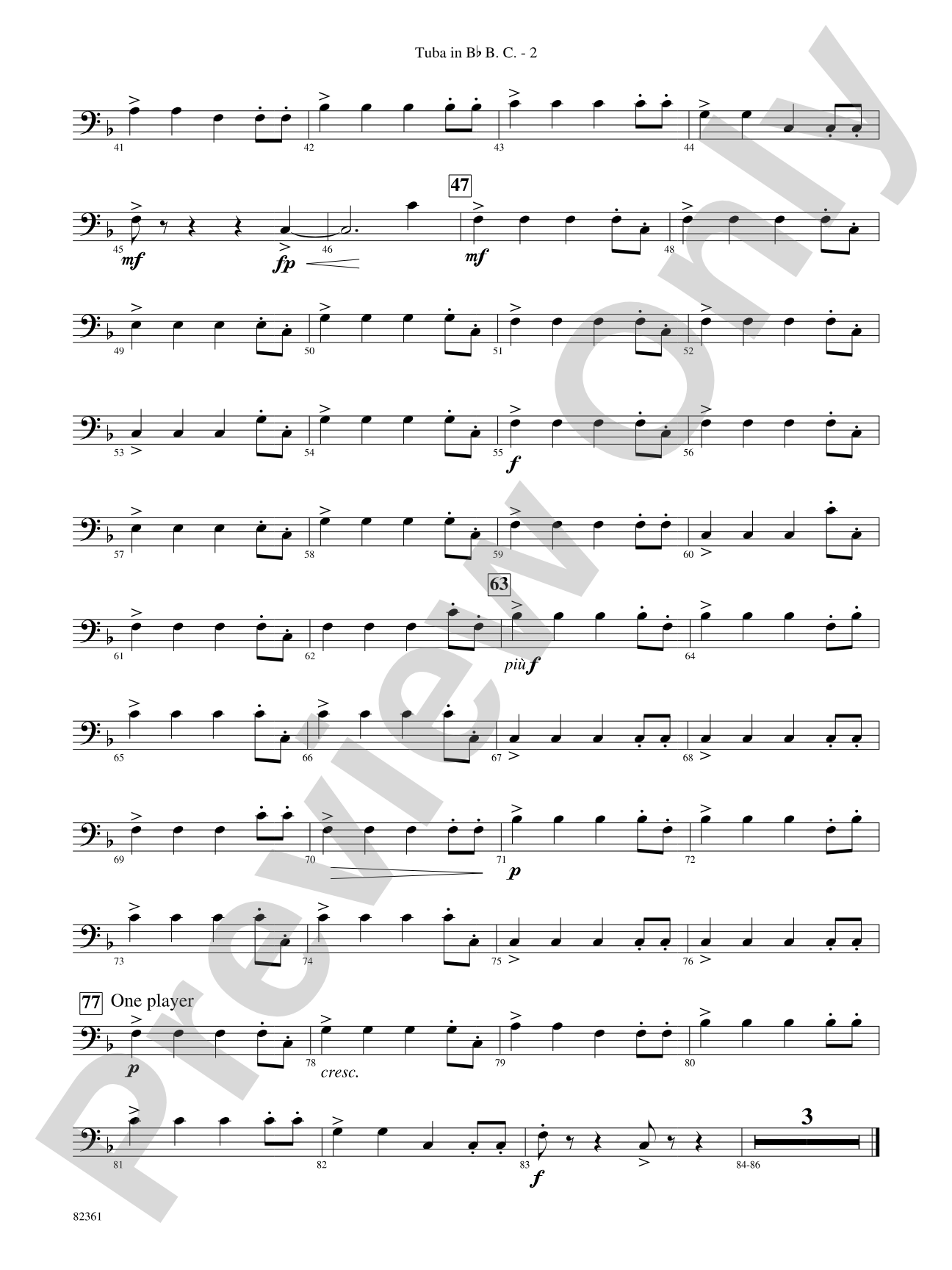 Blue Tango: (wp) B-flat Tuba B.C.