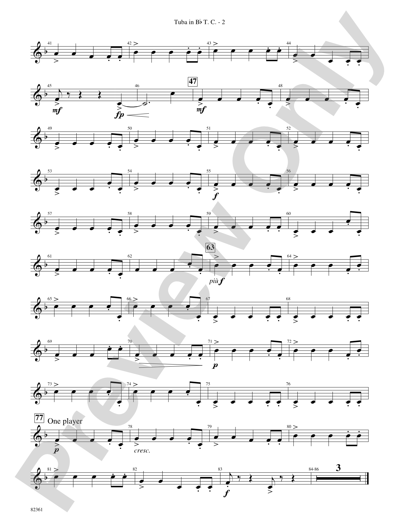 Blue Tango: (wp) B-flat Tuba T.C.