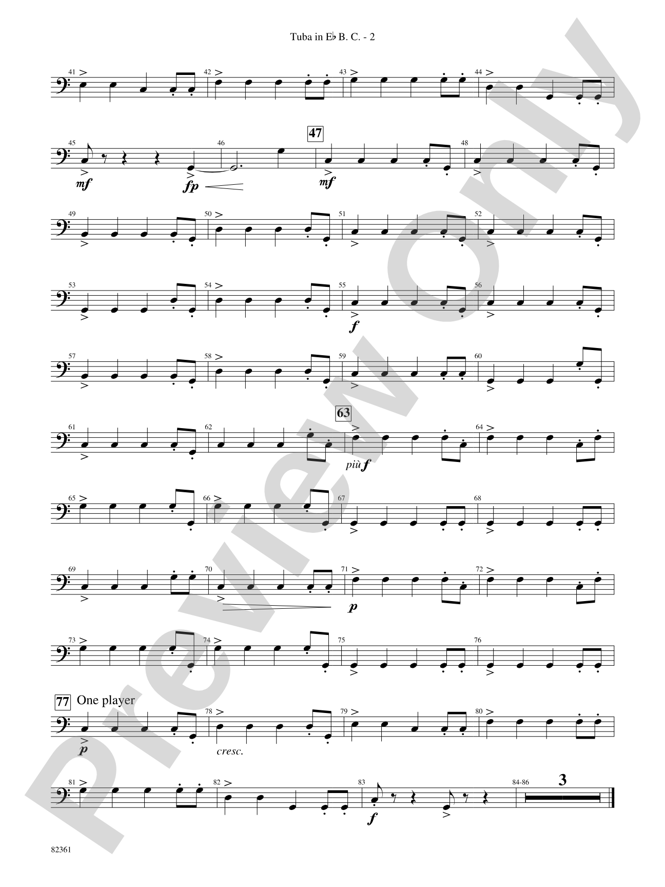 Blue Tango: (wp) E-flat Tuba B.C.