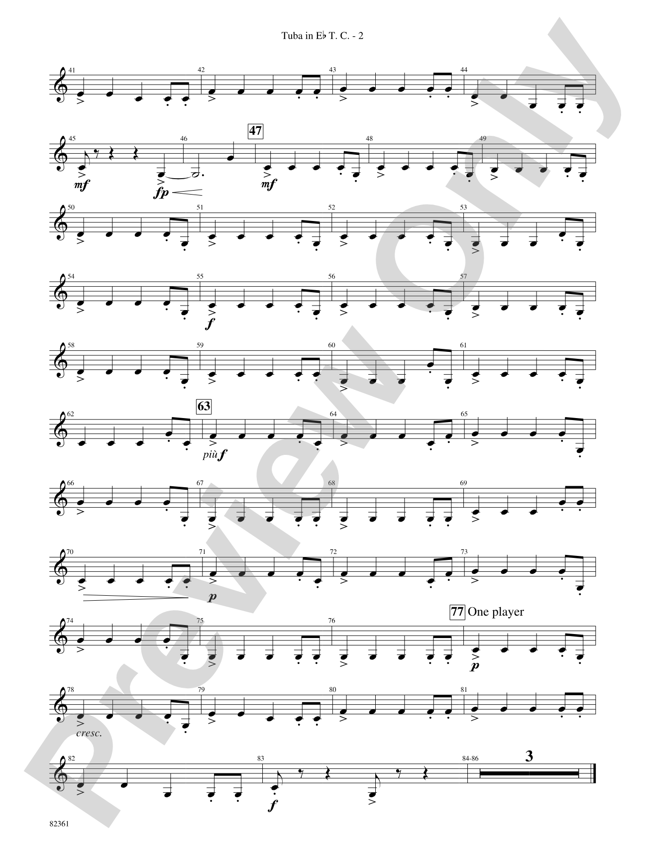 Blue Tango: (wp) E-flat Tuba T.C.
