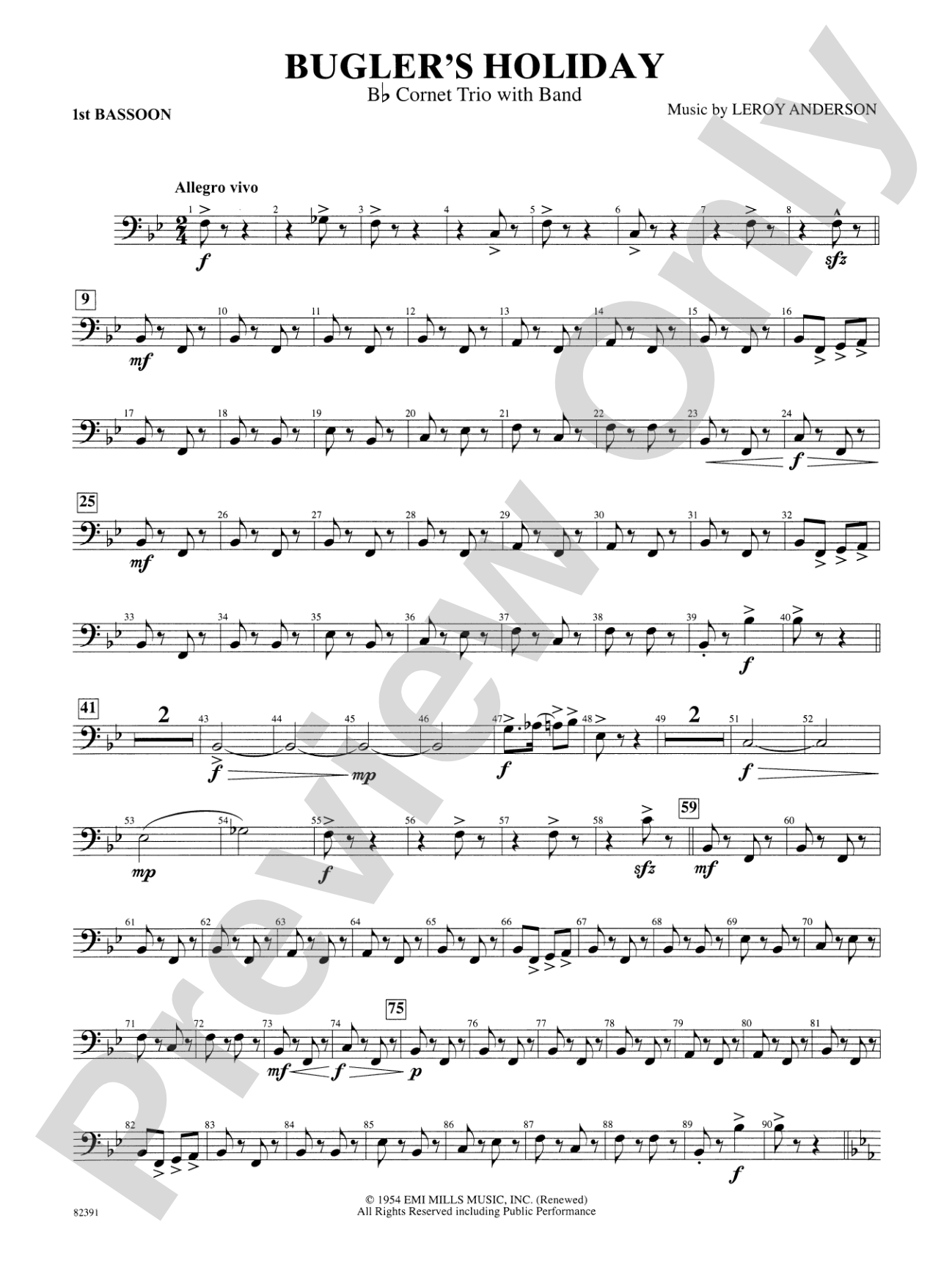 Bugler's Holiday (with Cornet Trio): Bassoon
