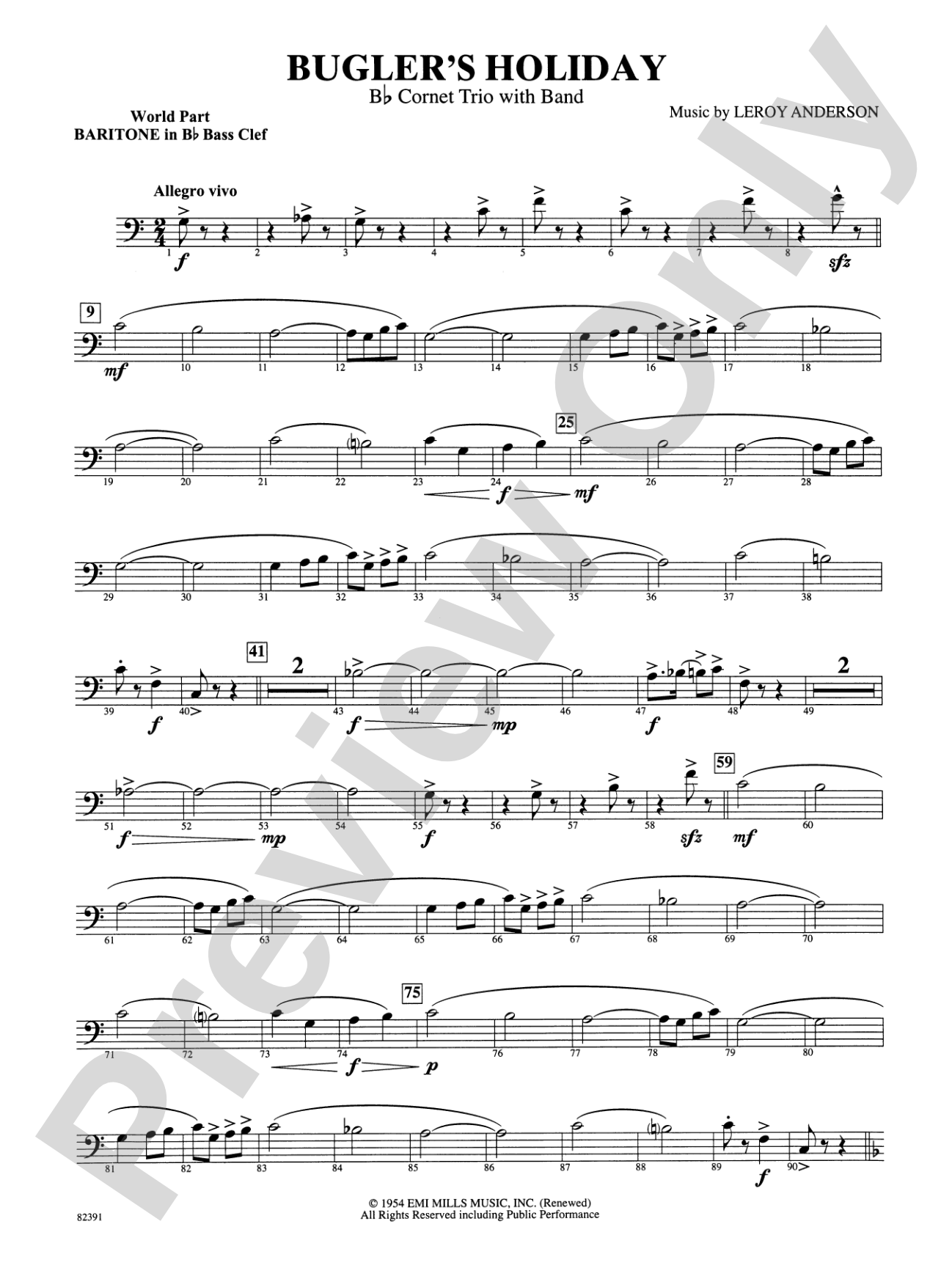 Bugler's Holiday (with Cornet Trio): WP B-flat Baritone B.C.