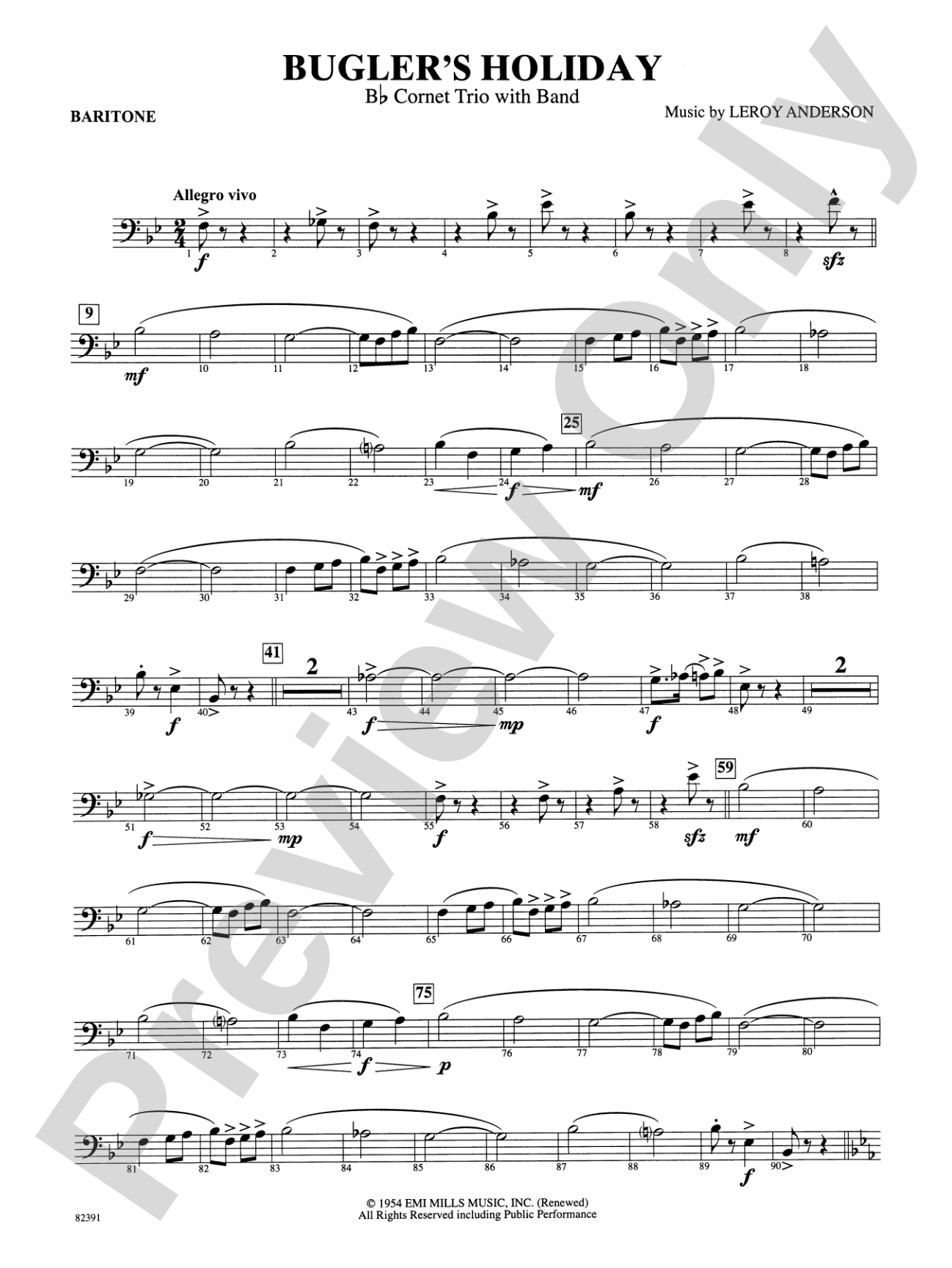 Bugler's Holiday (with Cornet Trio): Baritone B.C.