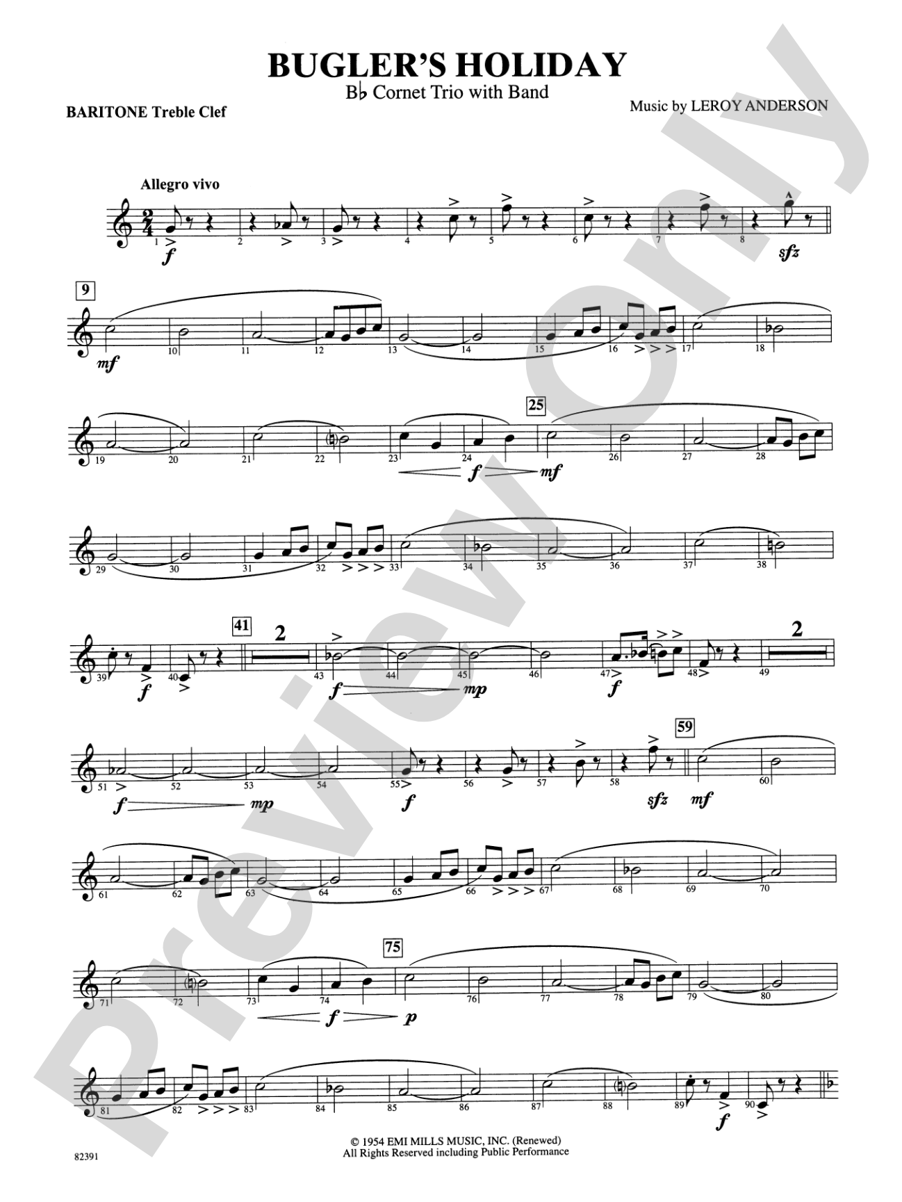 Bugler's Holiday (with Cornet Trio): Baritone T.C.