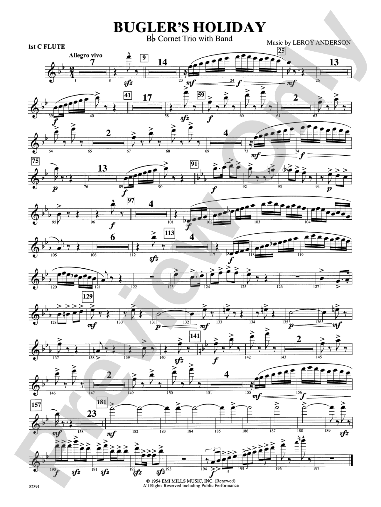 Bugler's Holiday (with Cornet Trio): Flute