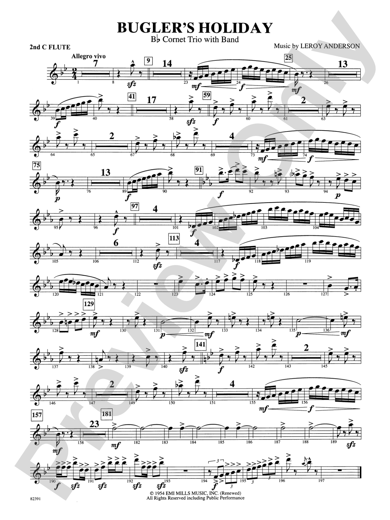 Bugler's Holiday (with Cornet Trio): 2nd Flute