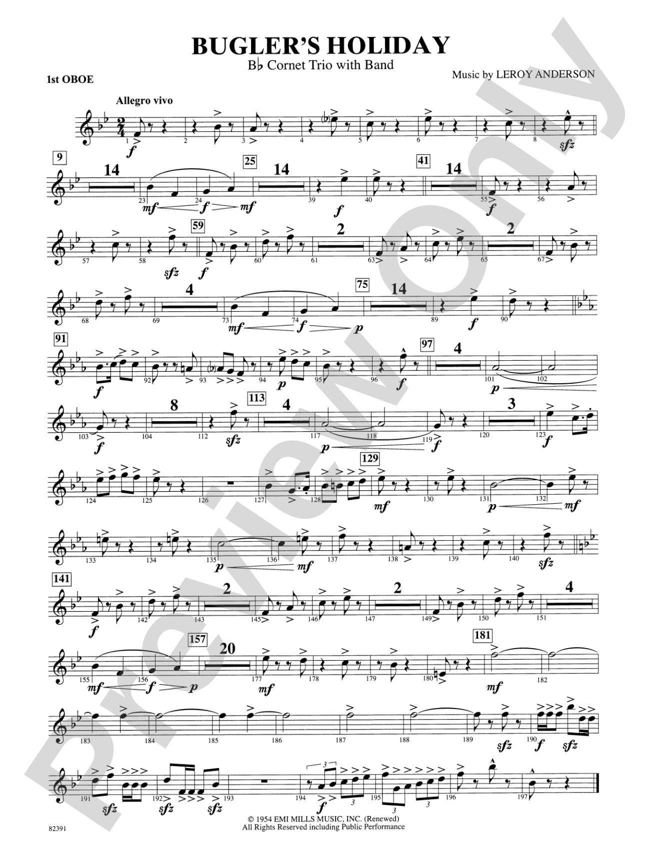 Bugler's Holiday (with Cornet Trio): Oboe