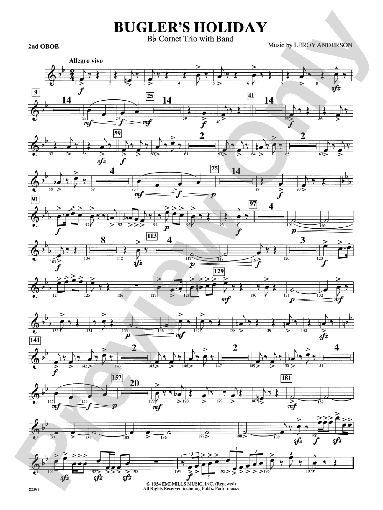 Bugler's Holiday (with Cornet Trio): 2nd Oboe