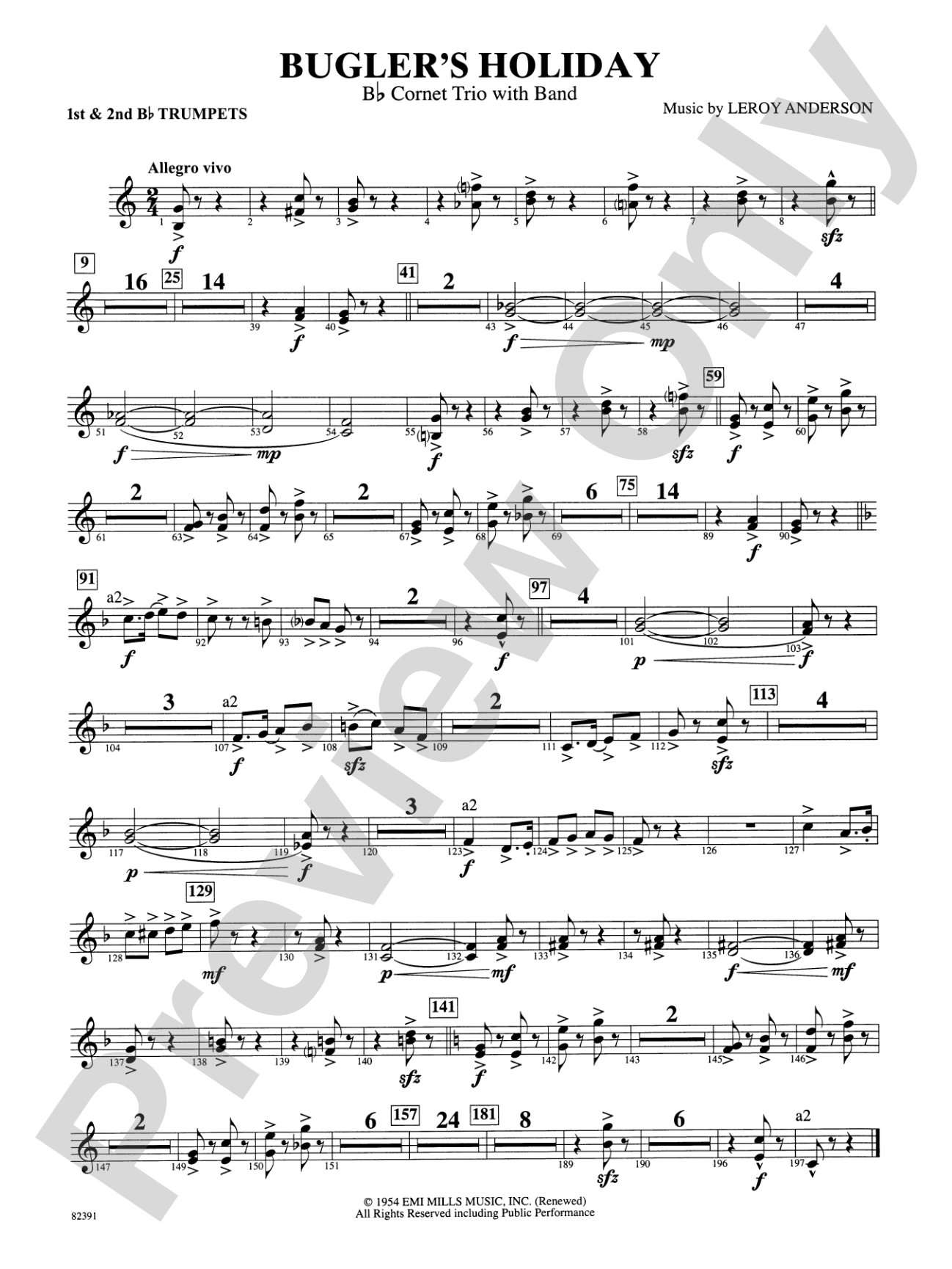 Bugler's Holiday (with Cornet Trio): 1st & 2nd B-flat Trumpets