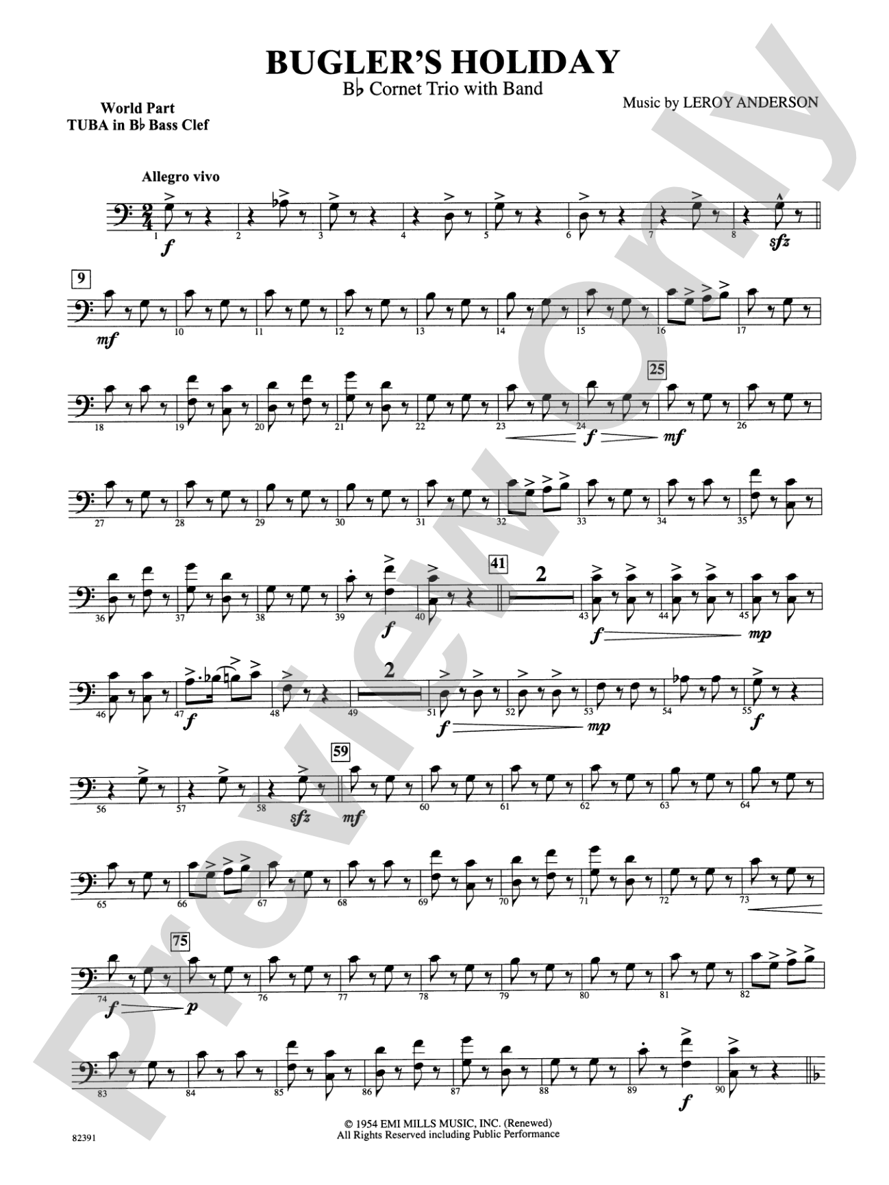 Bugler's Holiday (with Cornet Trio): WP B-flat Tuba B.C.