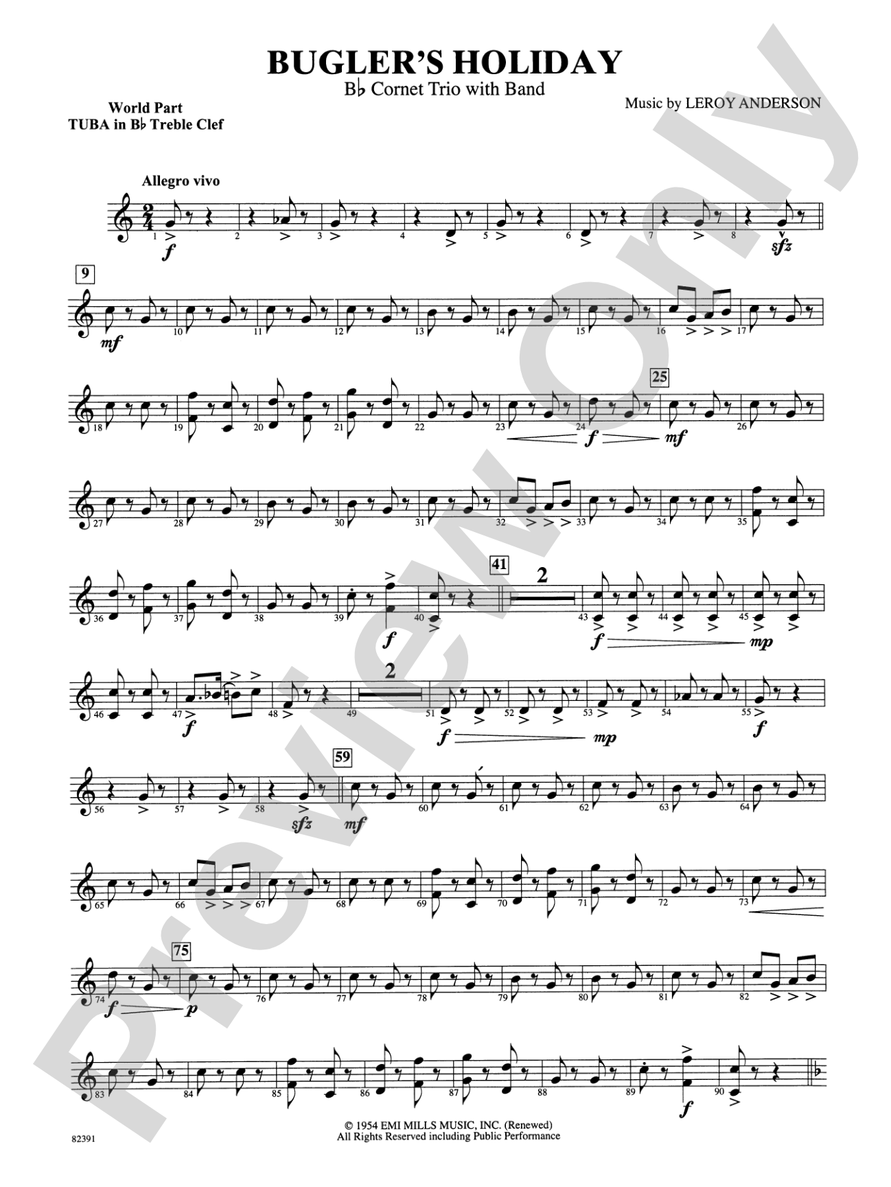 Bugler's Holiday (with Cornet Trio): WP B-flat Tuba T.C.