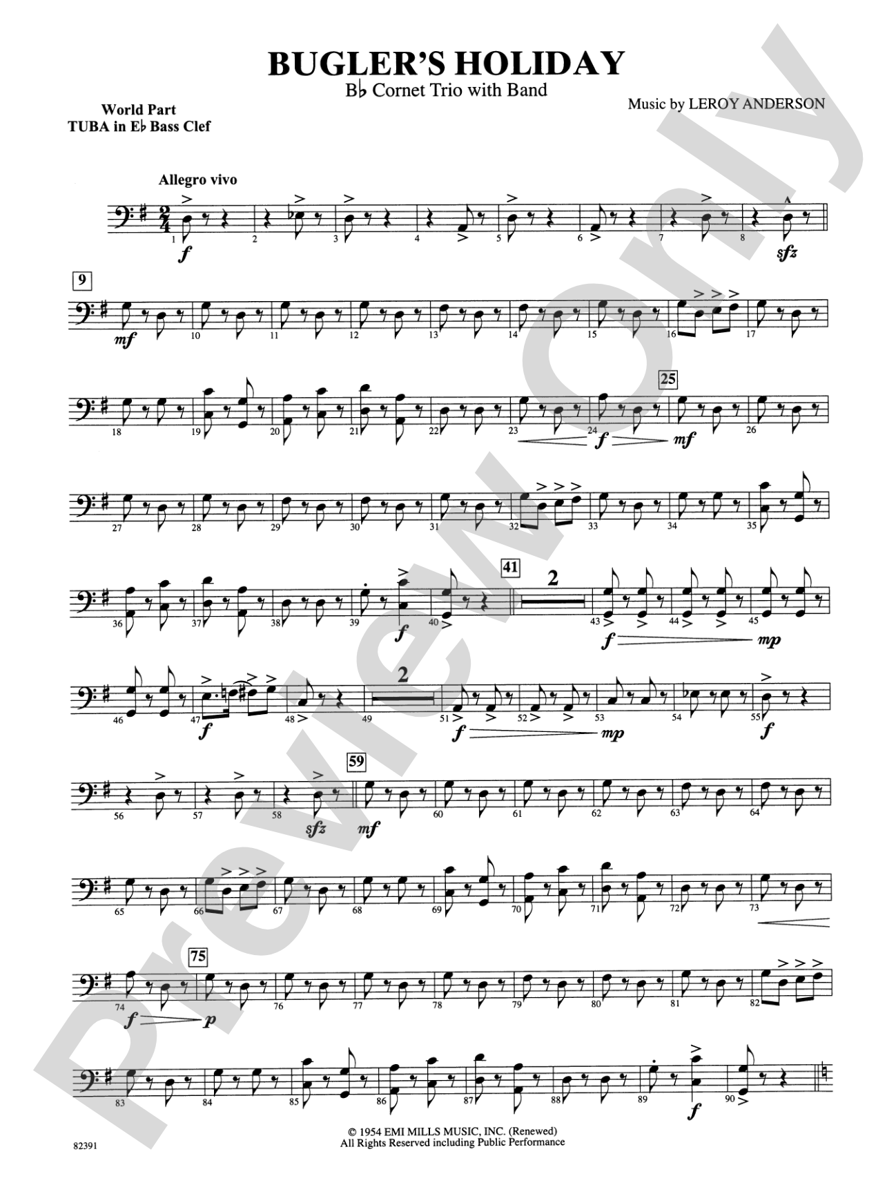 Bugler's Holiday (with Cornet Trio): WP E-flat Tuba B.C.