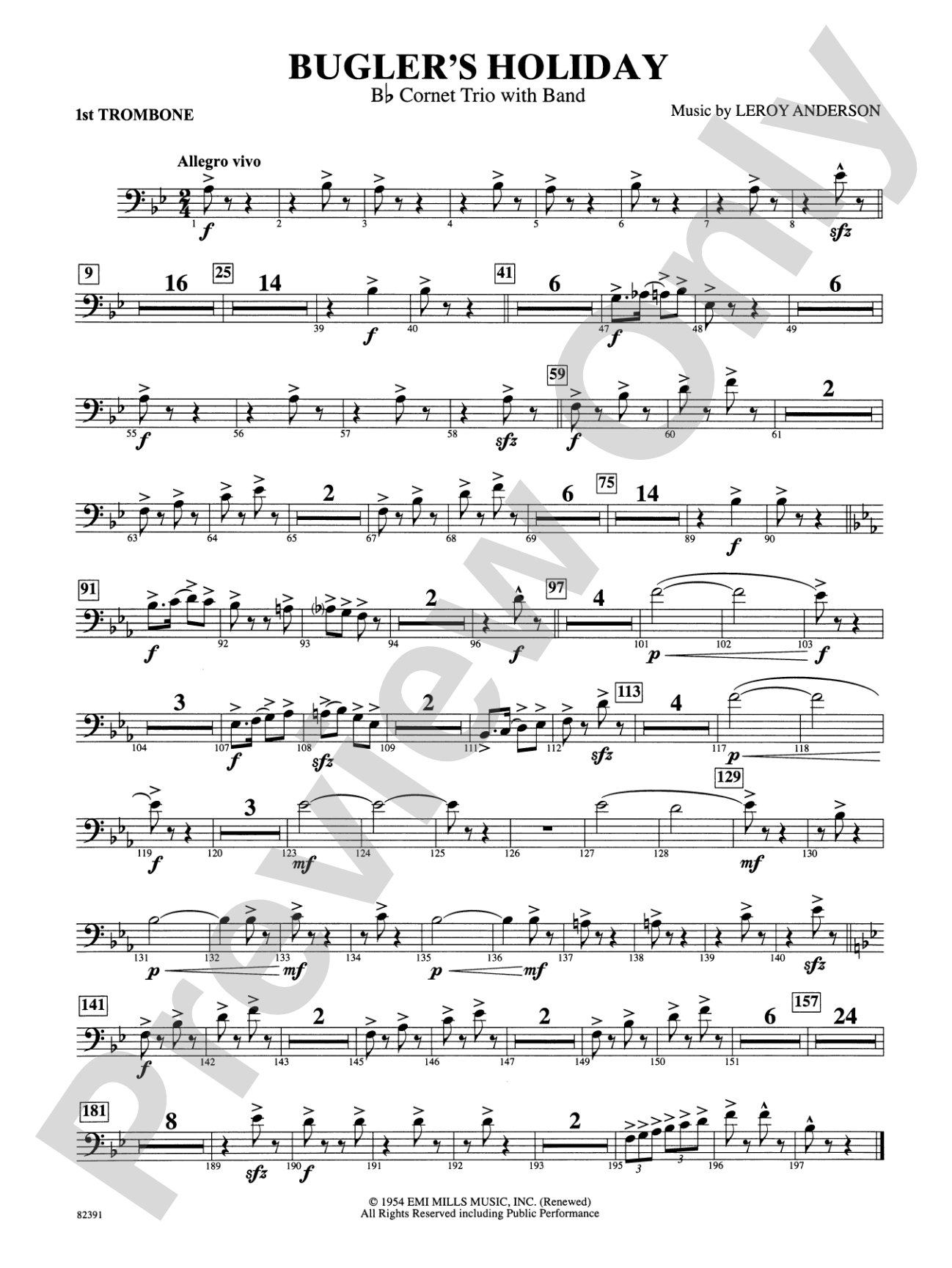Bugler's Holiday (with Cornet Trio): 1st Trombone