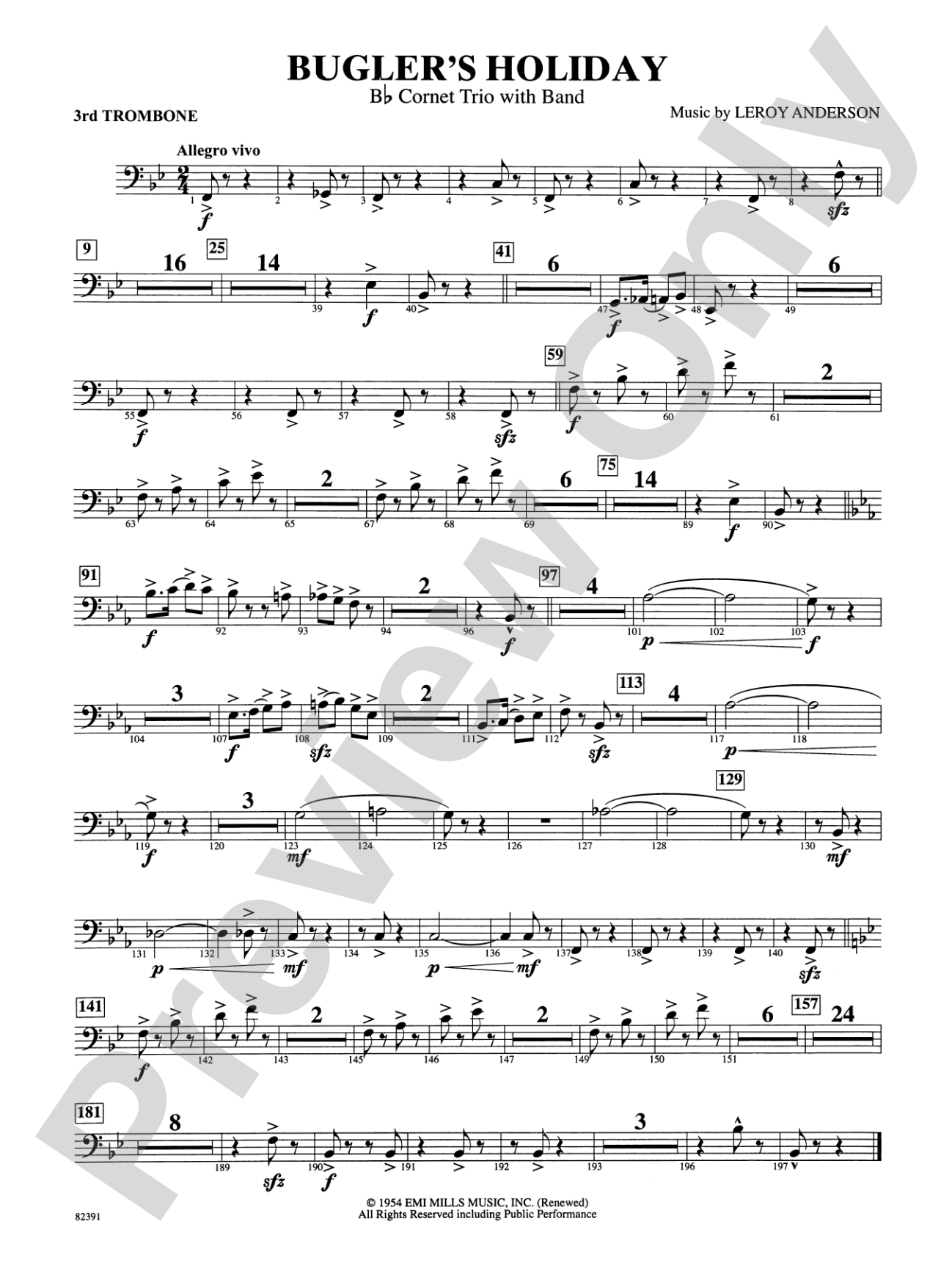Bugler's Holiday (with Cornet Trio): 3rd Trombone