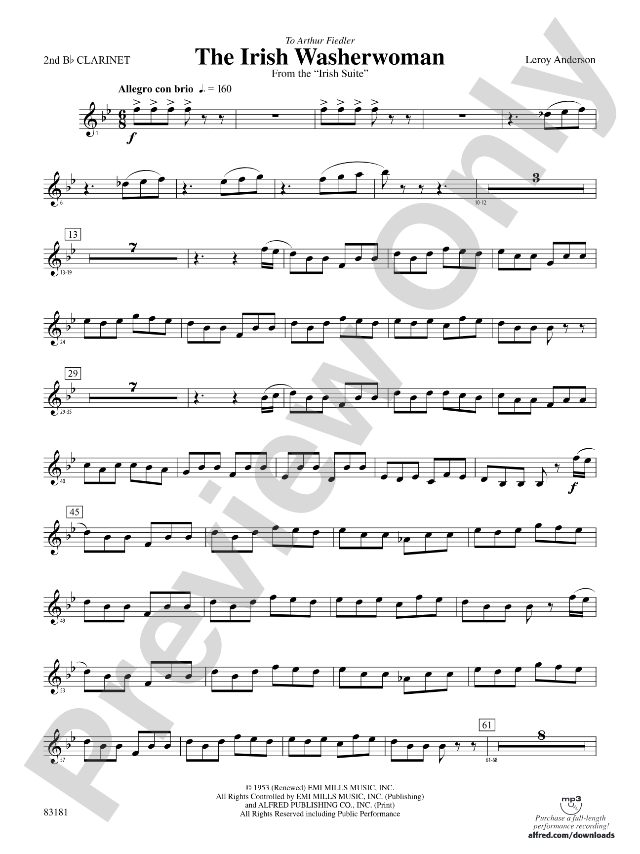 The Irish Washerwoman (from the Irish Suite): 2nd B-flat Clarinet