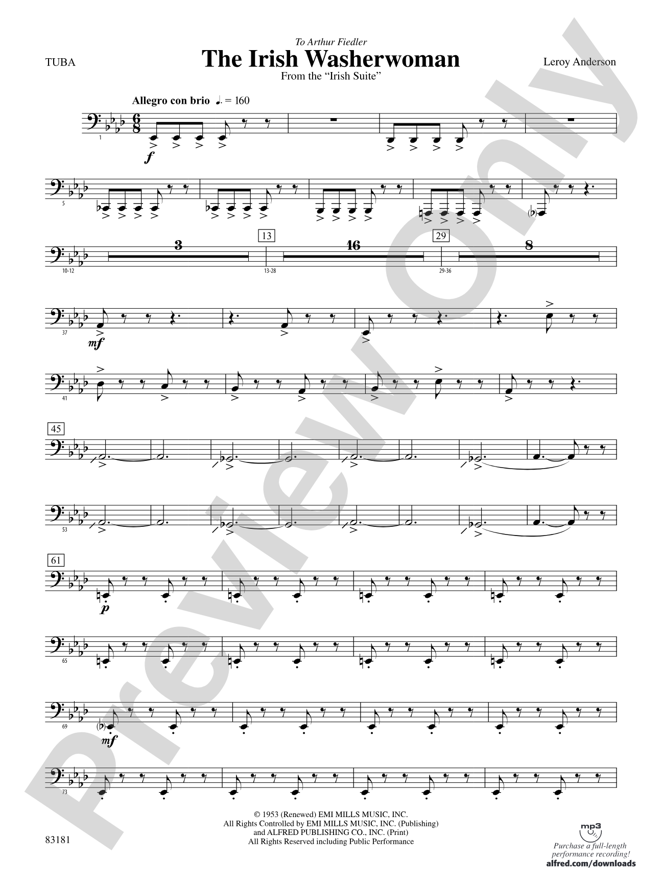 The Irish Washerwoman (from the Irish Suite): Tuba