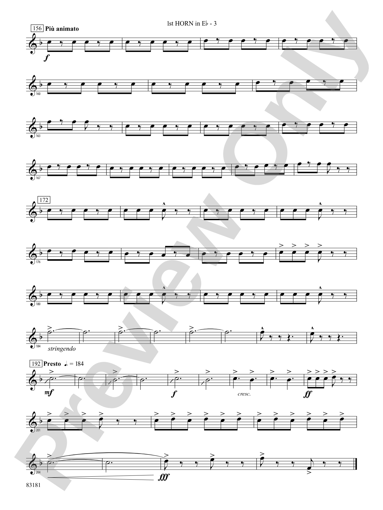 The Irish Washerwoman (from the Irish Suite): (wp) 1st Horn in E-flat