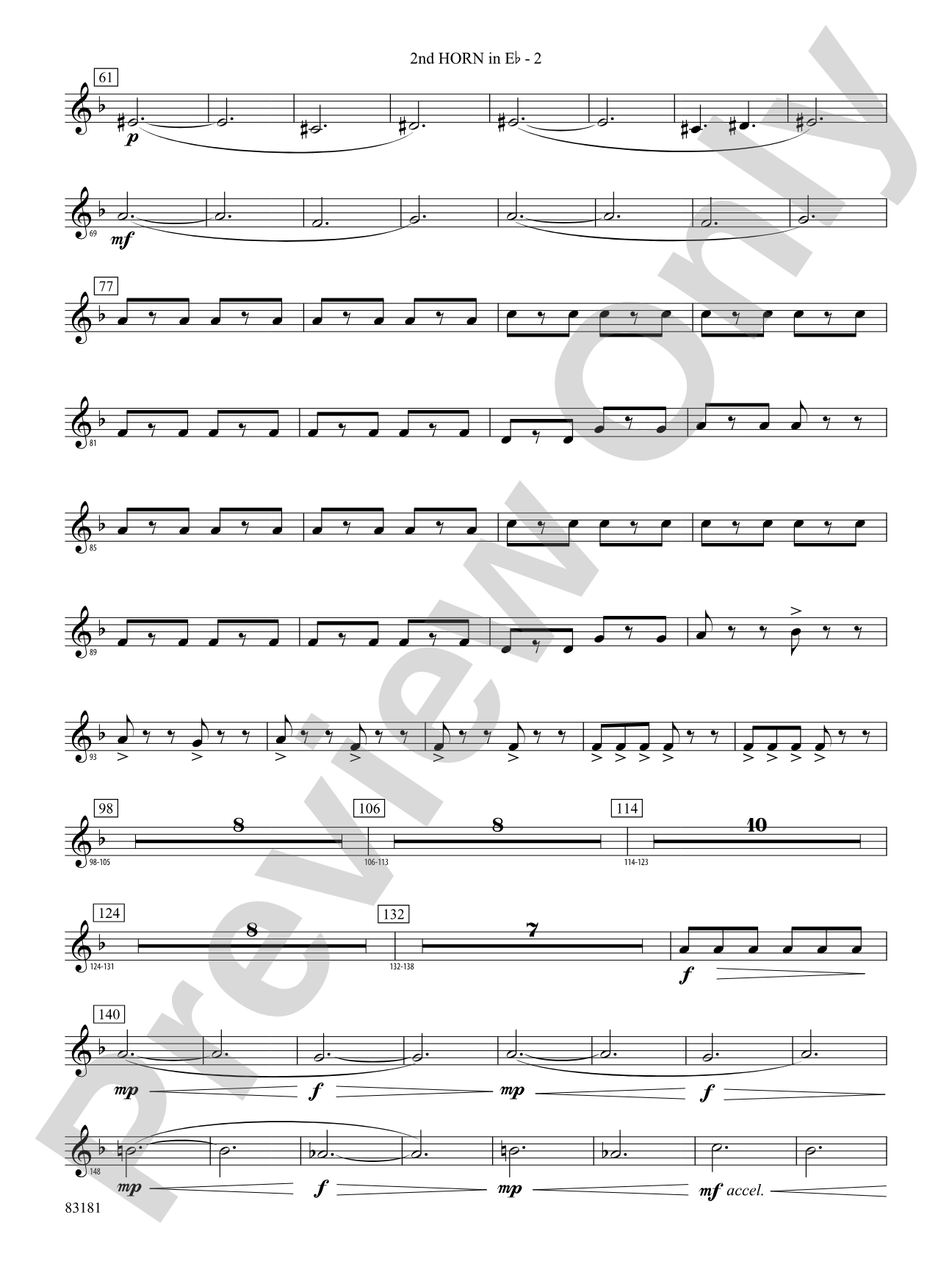 The Irish Washerwoman (from the Irish Suite): (wp) 2nd Horn in E-flat