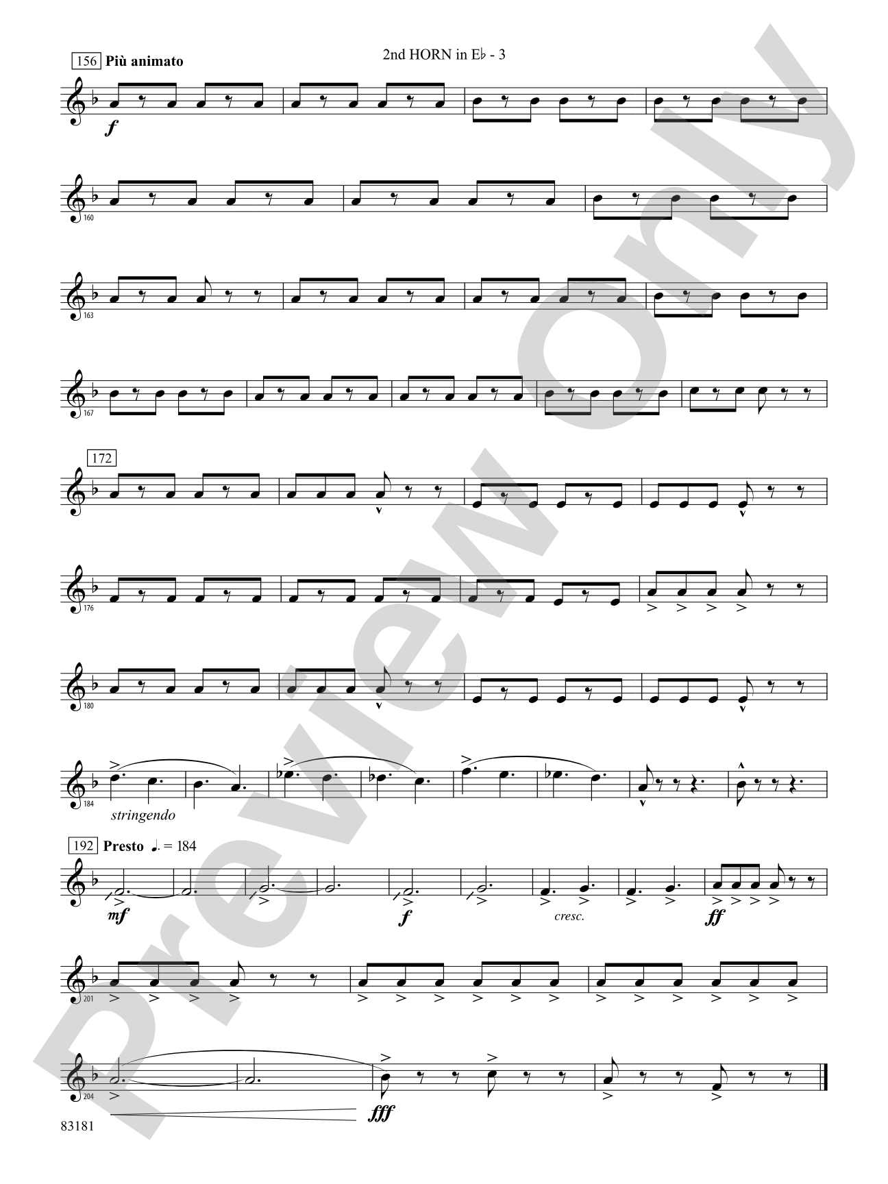 The Irish Washerwoman (from the Irish Suite): (wp) 2nd Horn in E-flat