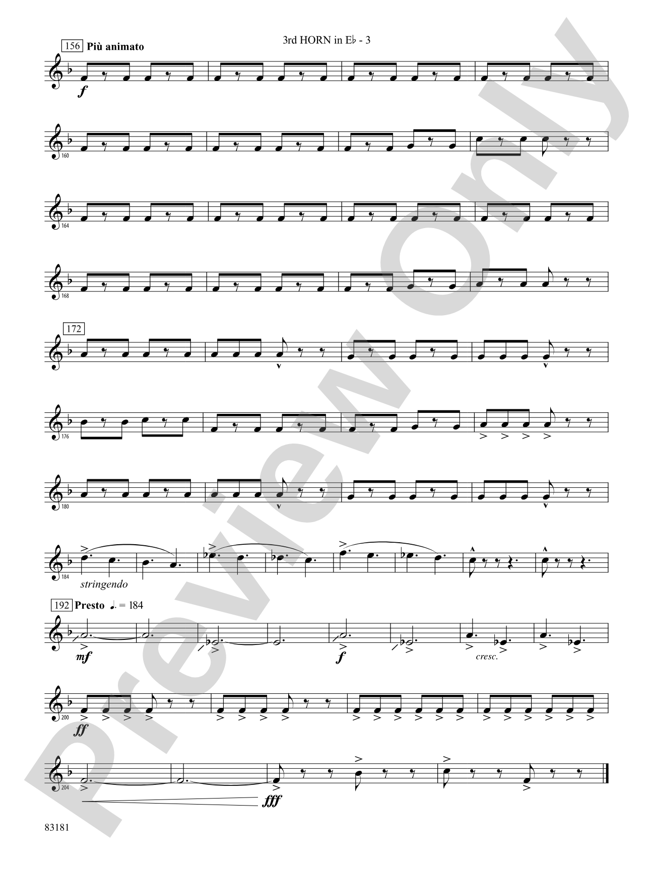 The Irish Washerwoman (from the Irish Suite): (wp) 3rd Horn in E-flat