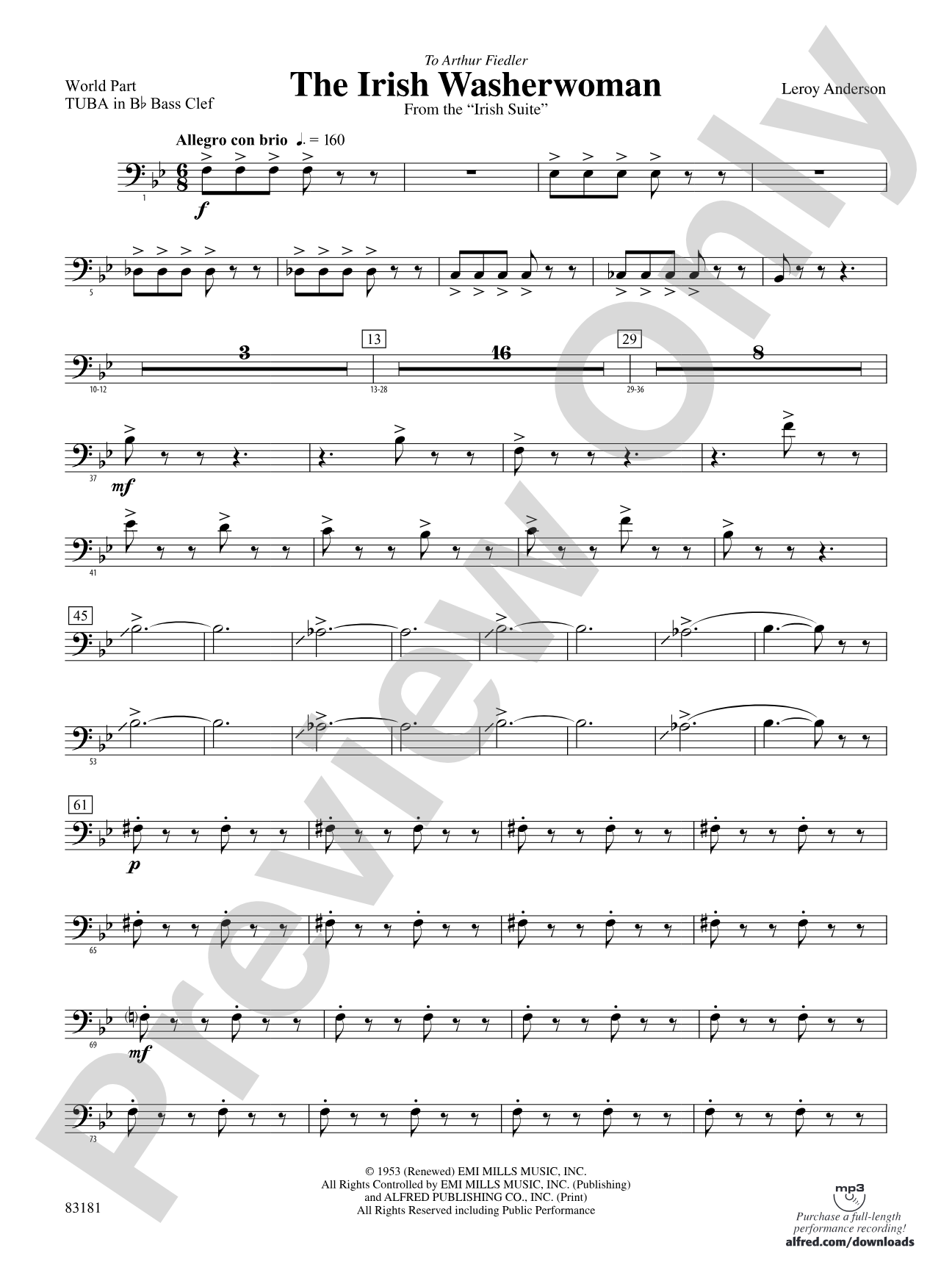 The Irish Washerwoman (from the Irish Suite): (wp) B-flat Tuba B.C.