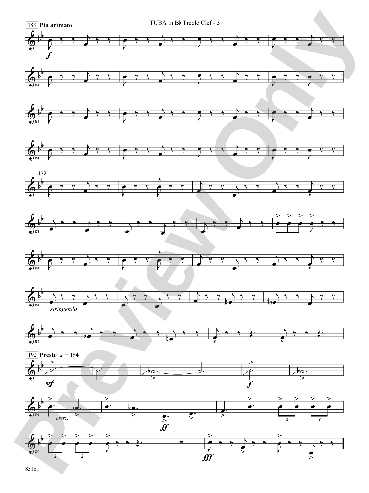 The Irish Washerwoman (from the Irish Suite): (wp) B-flat Tuba T.C.