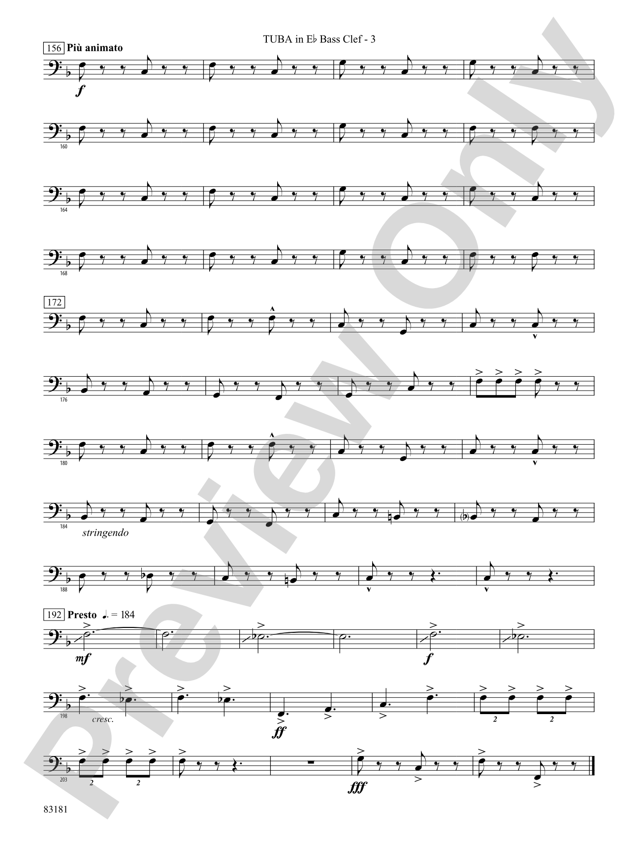 The Irish Washerwoman (from the Irish Suite): (wp) E-flat Tuba B.C.