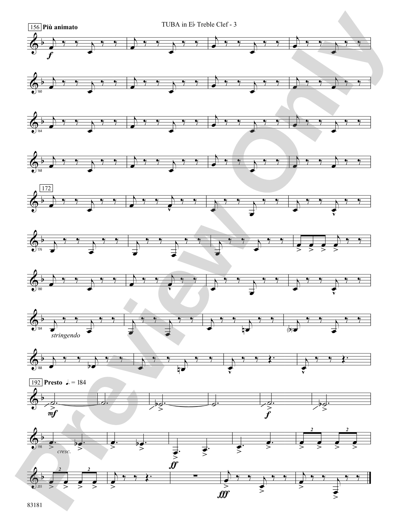 The Irish Washerwoman (from the Irish Suite): (wp) E-flat Tuba T.C.