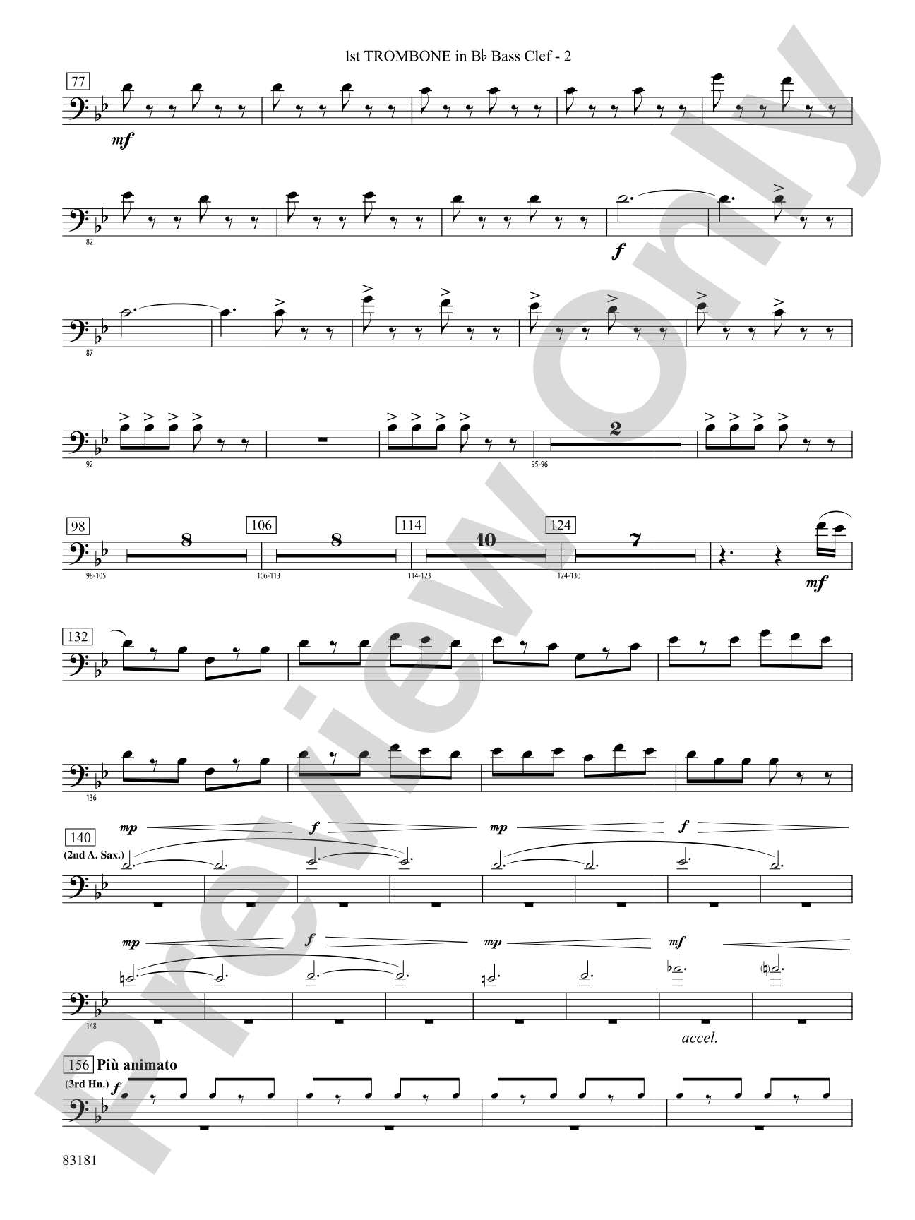 The Irish Washerwoman (from the Irish Suite): (wp) 1st B-flat Trombone B.C.
