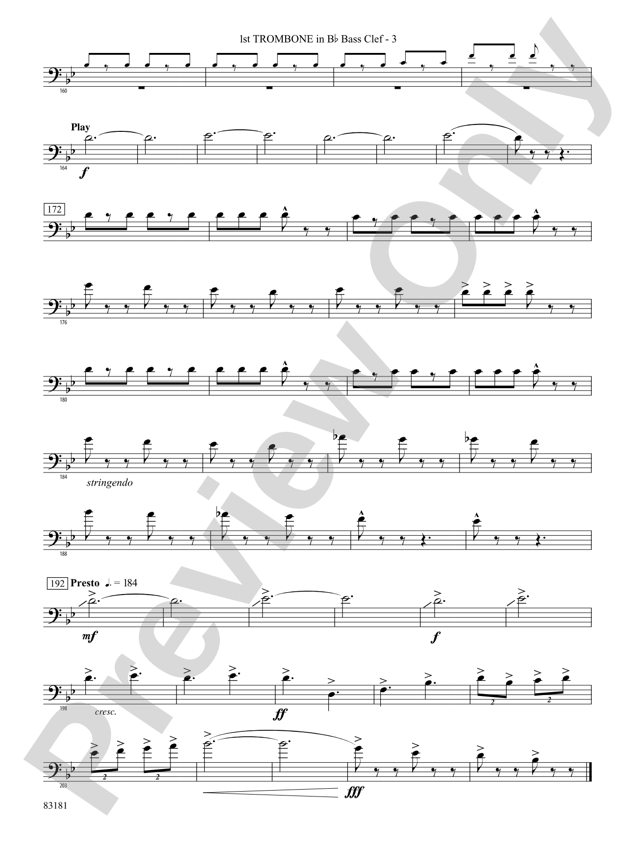 The Irish Washerwoman (from the Irish Suite): (wp) 1st B-flat Trombone B.C.