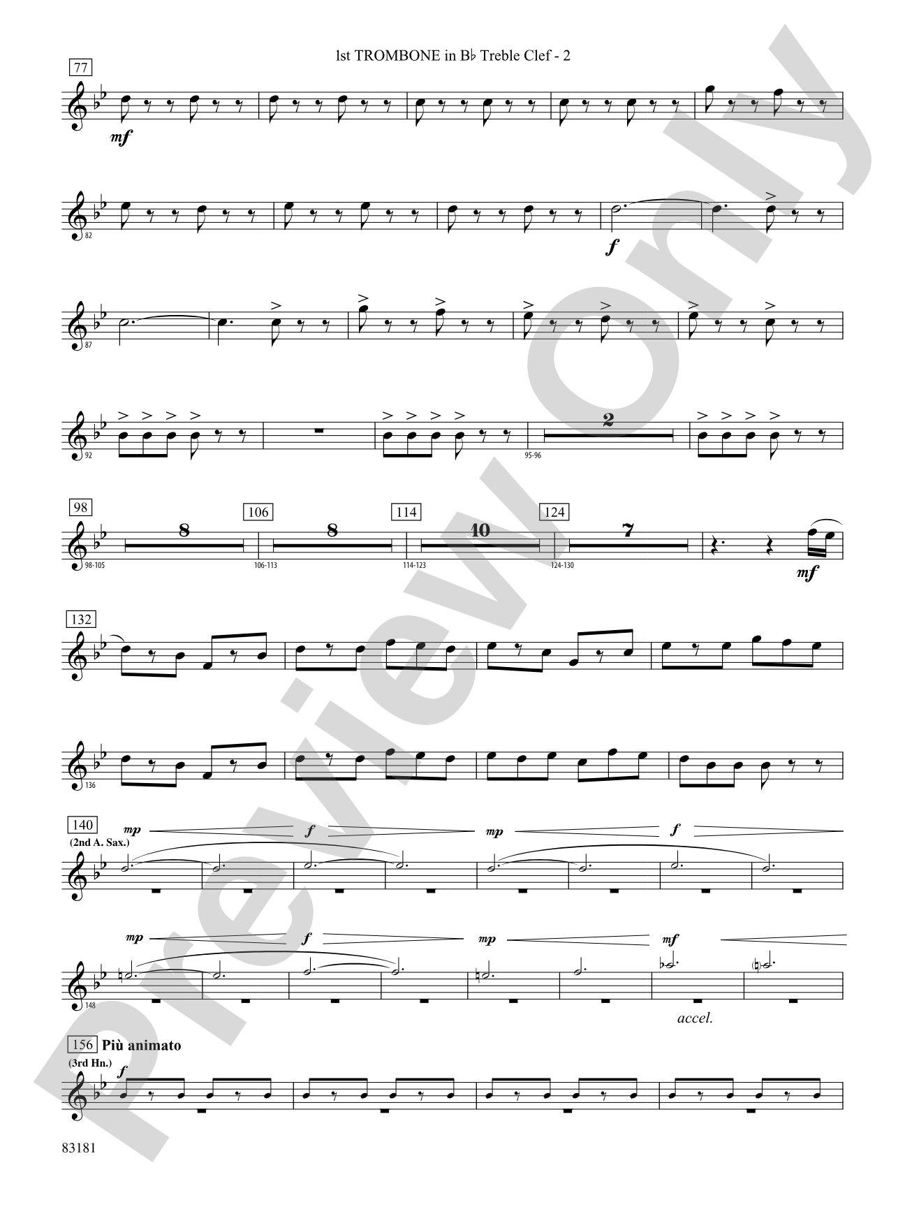 The Irish Washerwoman (from the Irish Suite): (wp) 1st B-flat Trombone T.C.