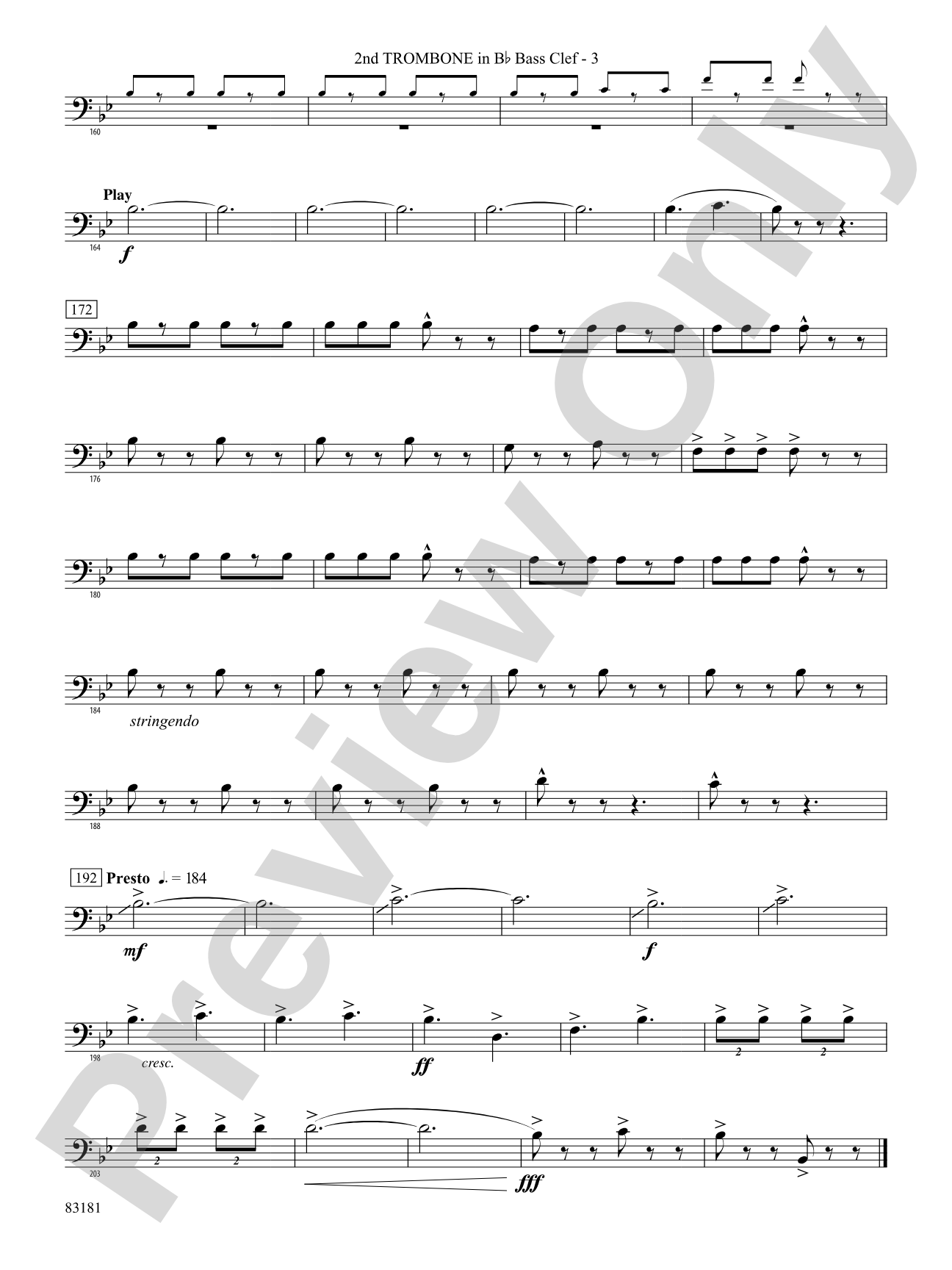 The Irish Washerwoman (from the Irish Suite): (wp) 2nd B-flat Trombone B.C.