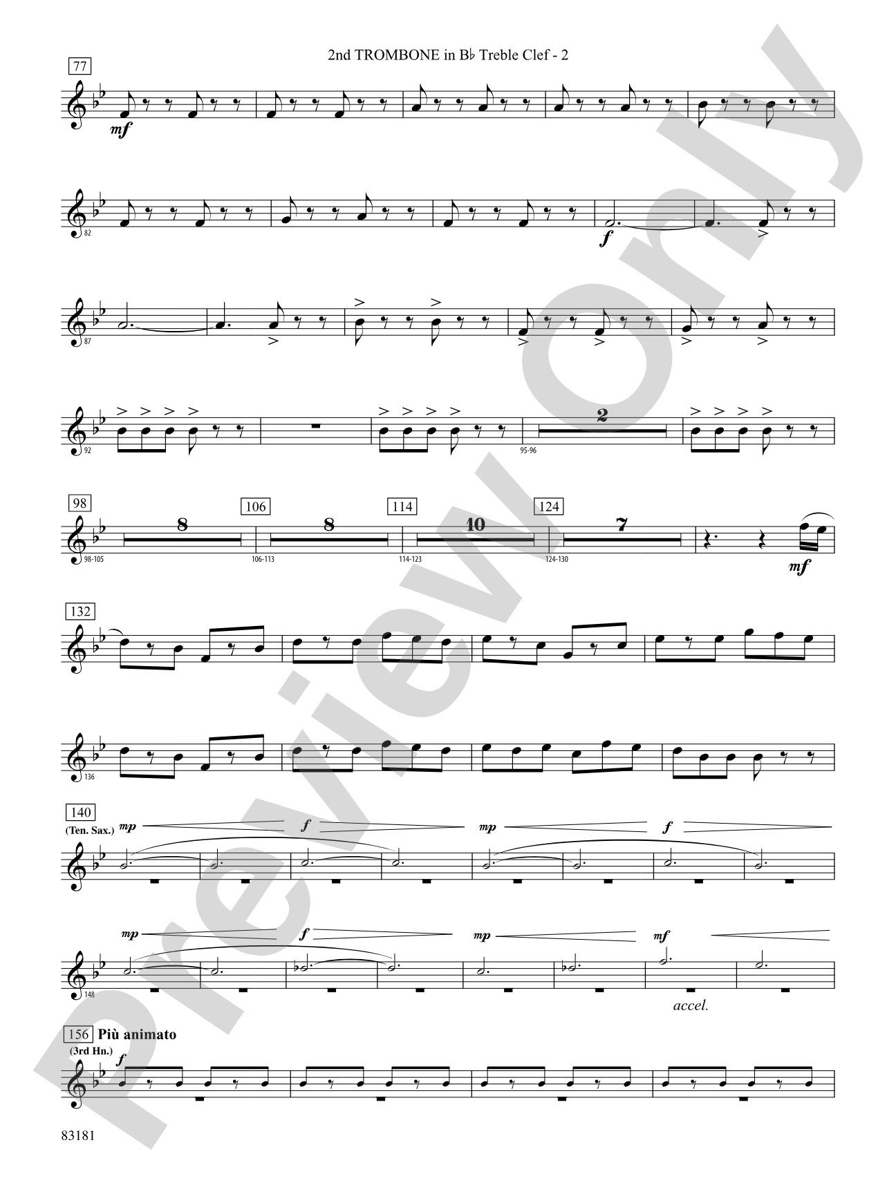 The Irish Washerwoman (from the Irish Suite): (wp) 2nd B-flat Trombone T.C.