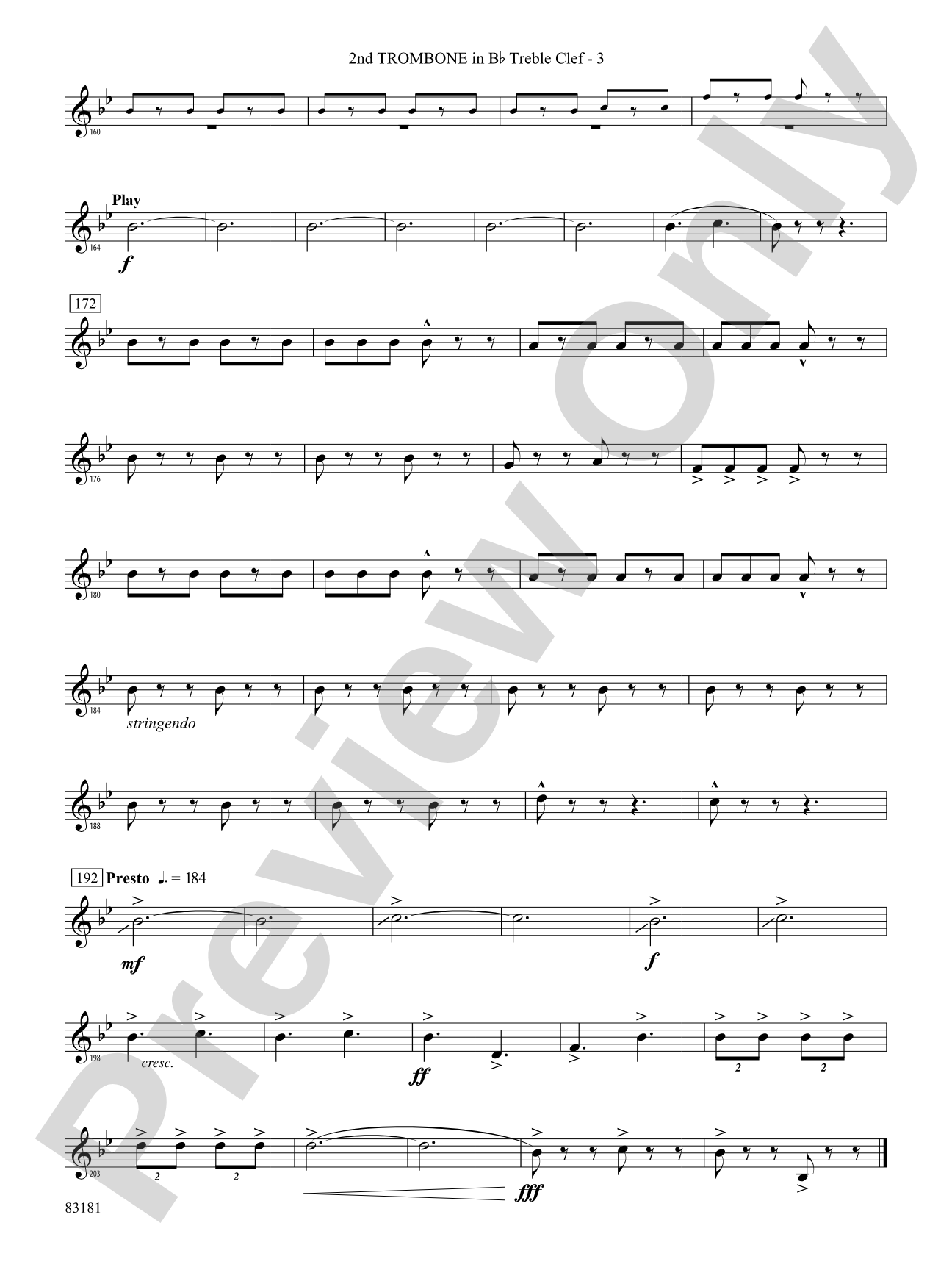 The Irish Washerwoman (from the Irish Suite): (wp) 2nd B-flat Trombone T.C.