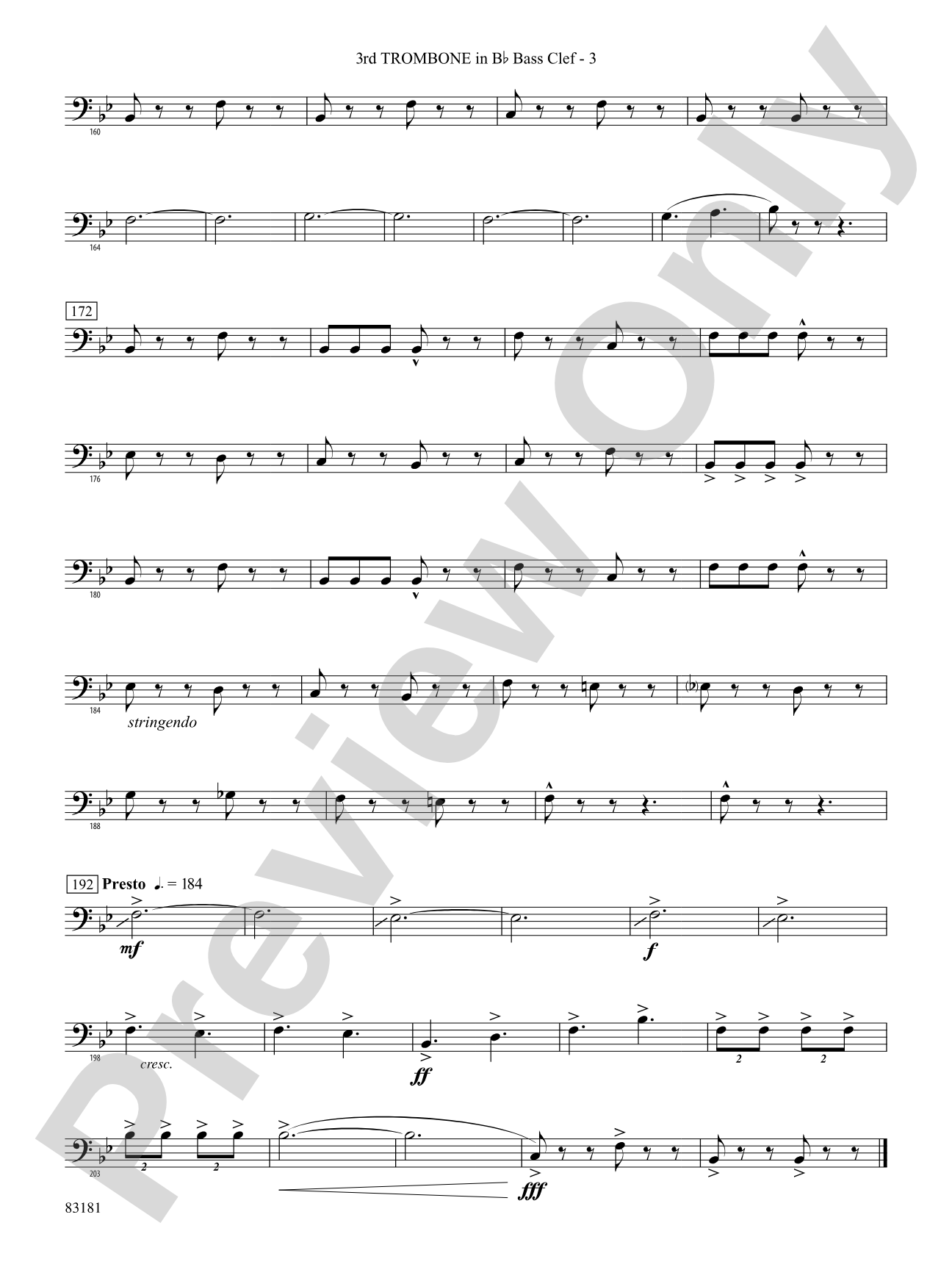 The Irish Washerwoman (from the Irish Suite): (wp) 3rd B-flat Trombone B.C.