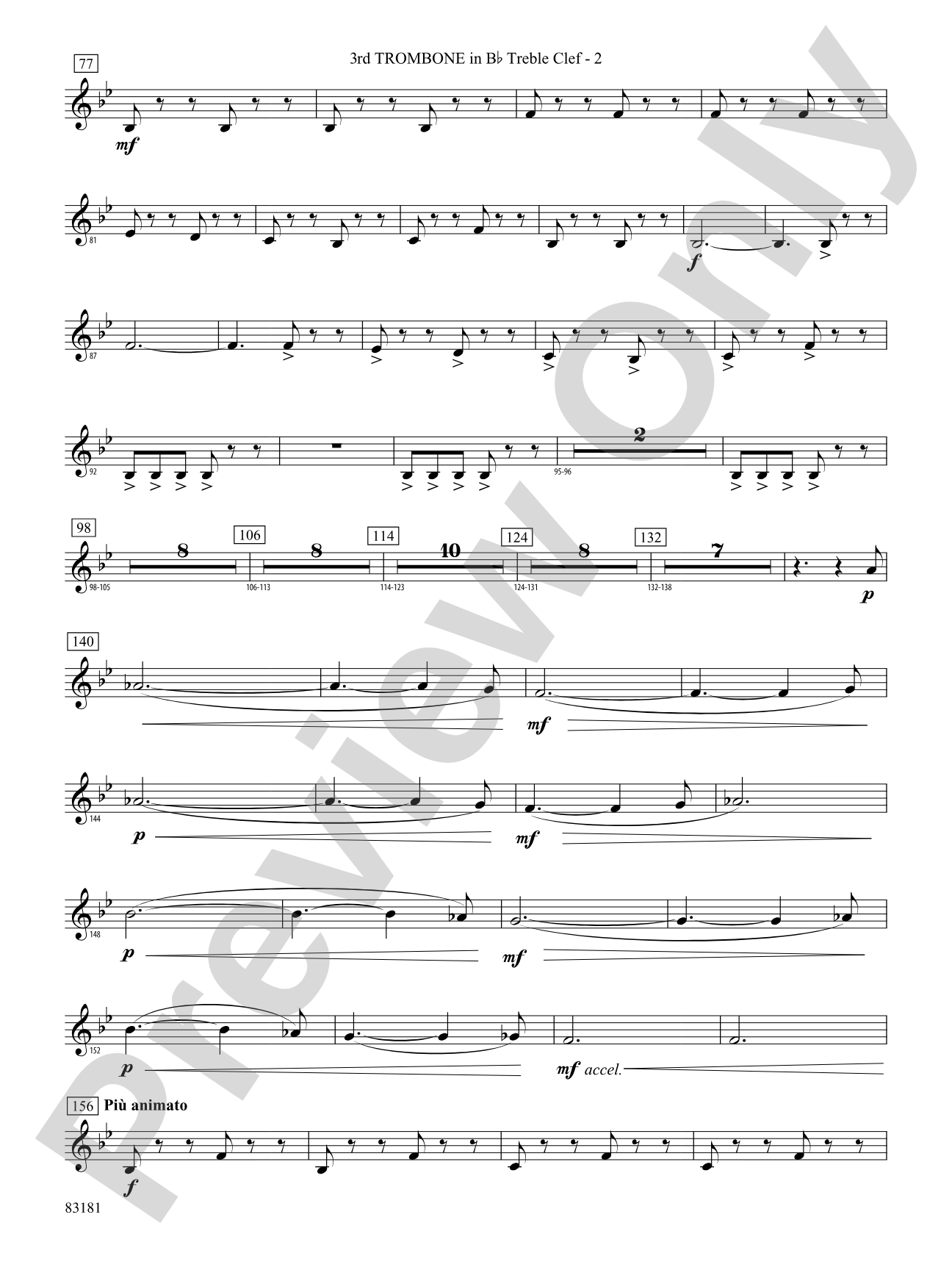 The Irish Washerwoman (from the Irish Suite): (wp) 3rd B-flat Trombone T.C.
