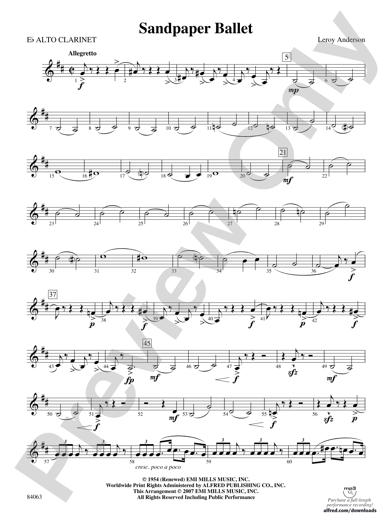 Sandpaper Ballet: E-flat Alto Clarinet