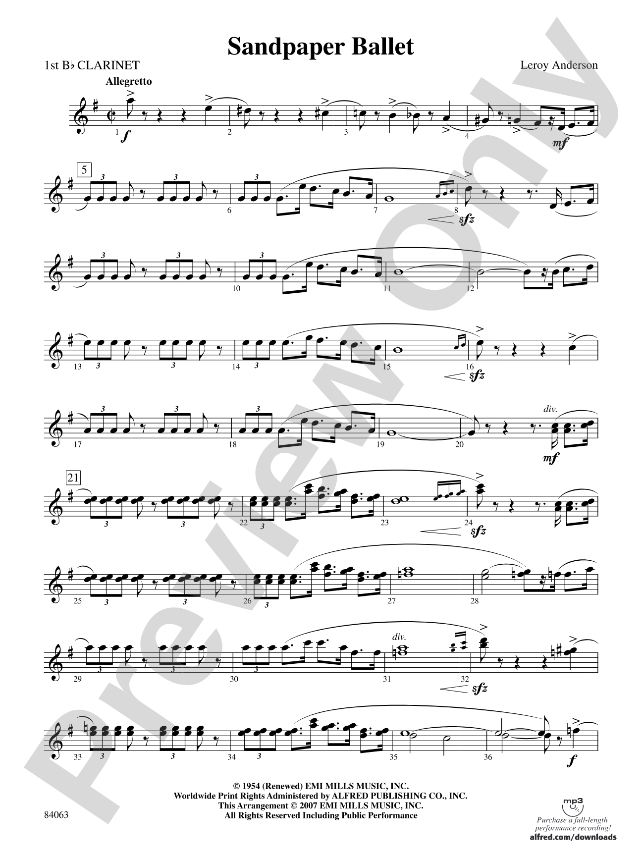Sandpaper Ballet: 1st B-flat Clarinet