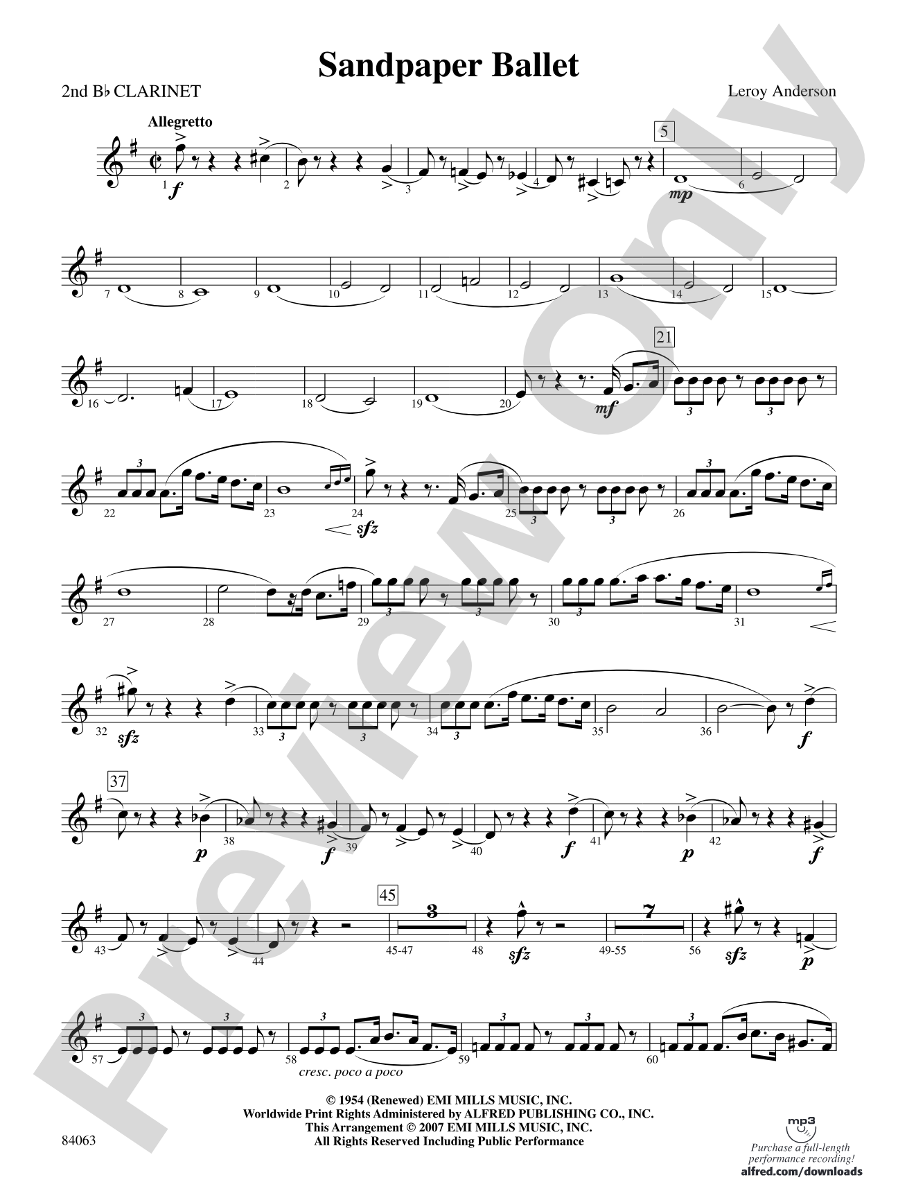 Sandpaper Ballet: 2nd B-flat Clarinet