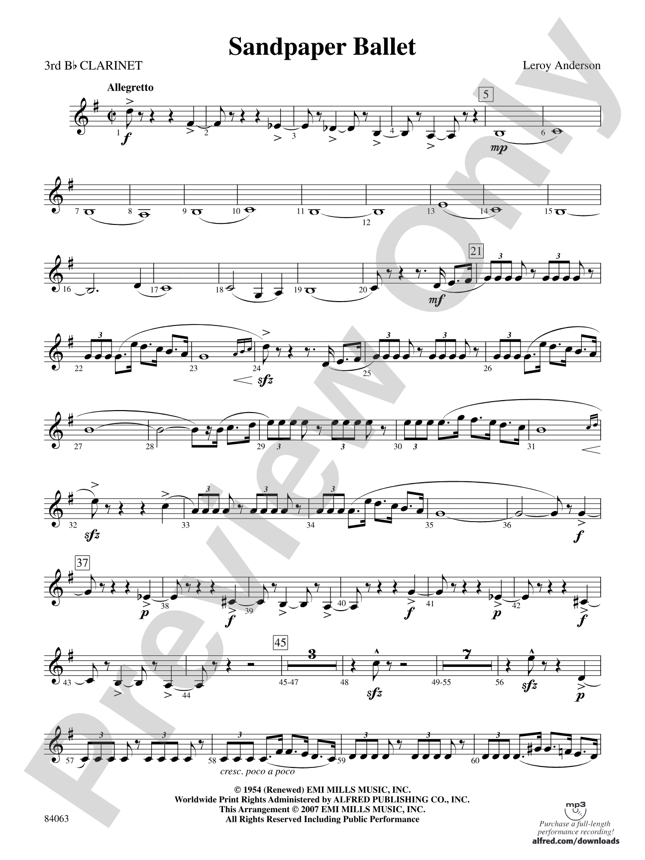 Sandpaper Ballet: 3rd B-flat Clarinet