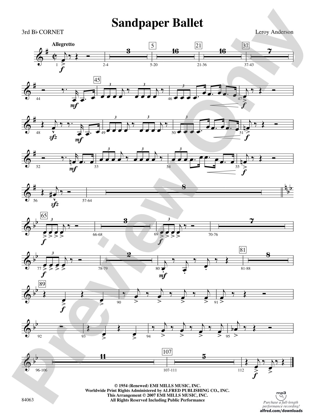 Sandpaper Ballet: 3rd B-flat Cornet